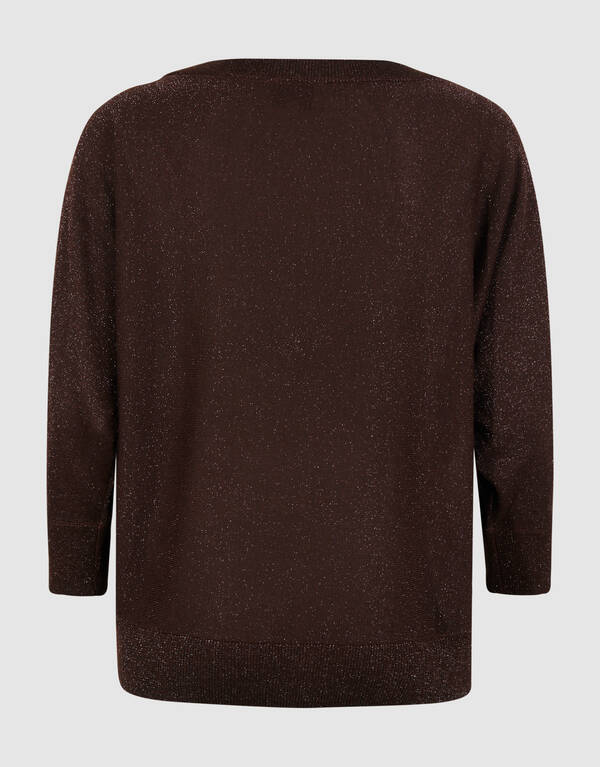 Glitter Fledermaus Pullover Dunkelbraun SHOEBY WOMEN
