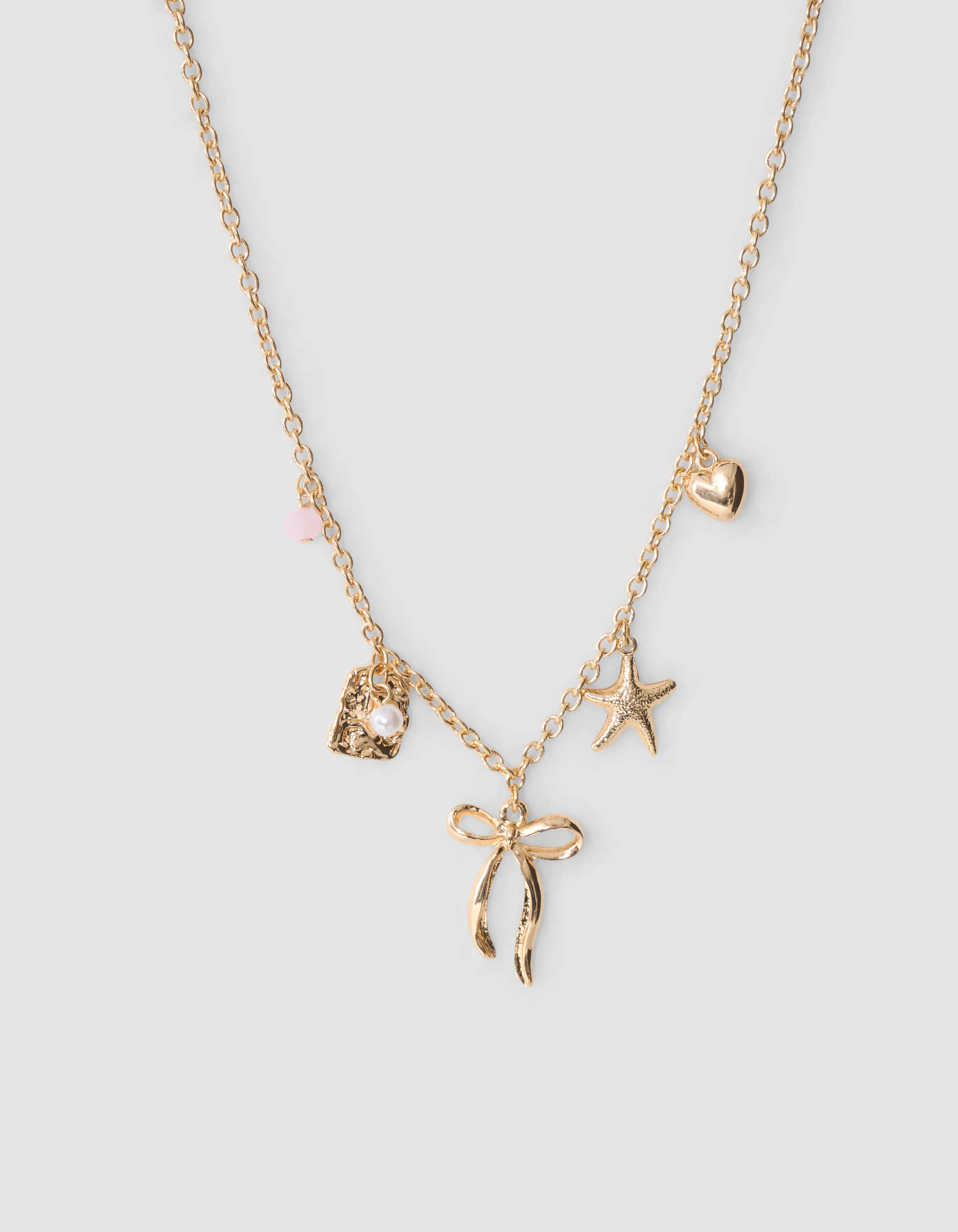 Charm Schleife Halskette Gold SHOEBY ACCESSOIRES