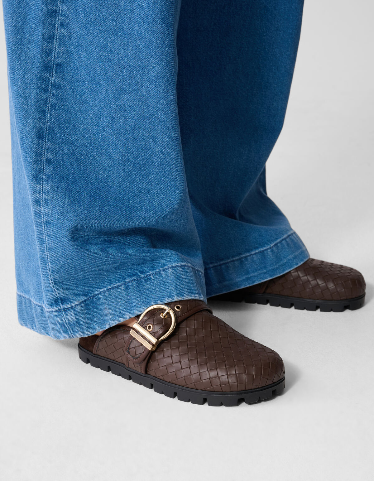 Geflochtene Schnallen Slipper Braun SHOEBY SHOES