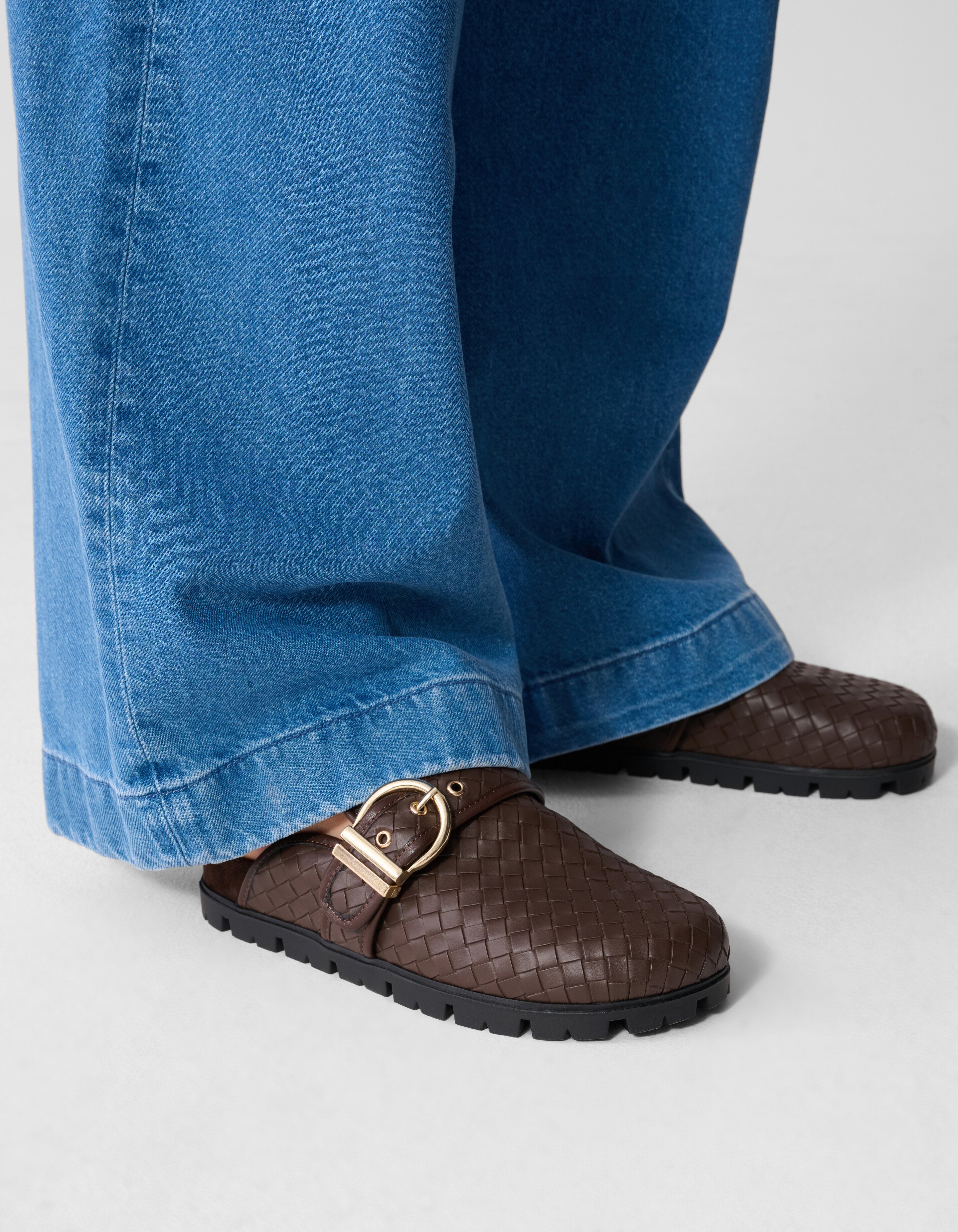 Geflochtene Schnallen Slipper Braun SHOEBY SHOES