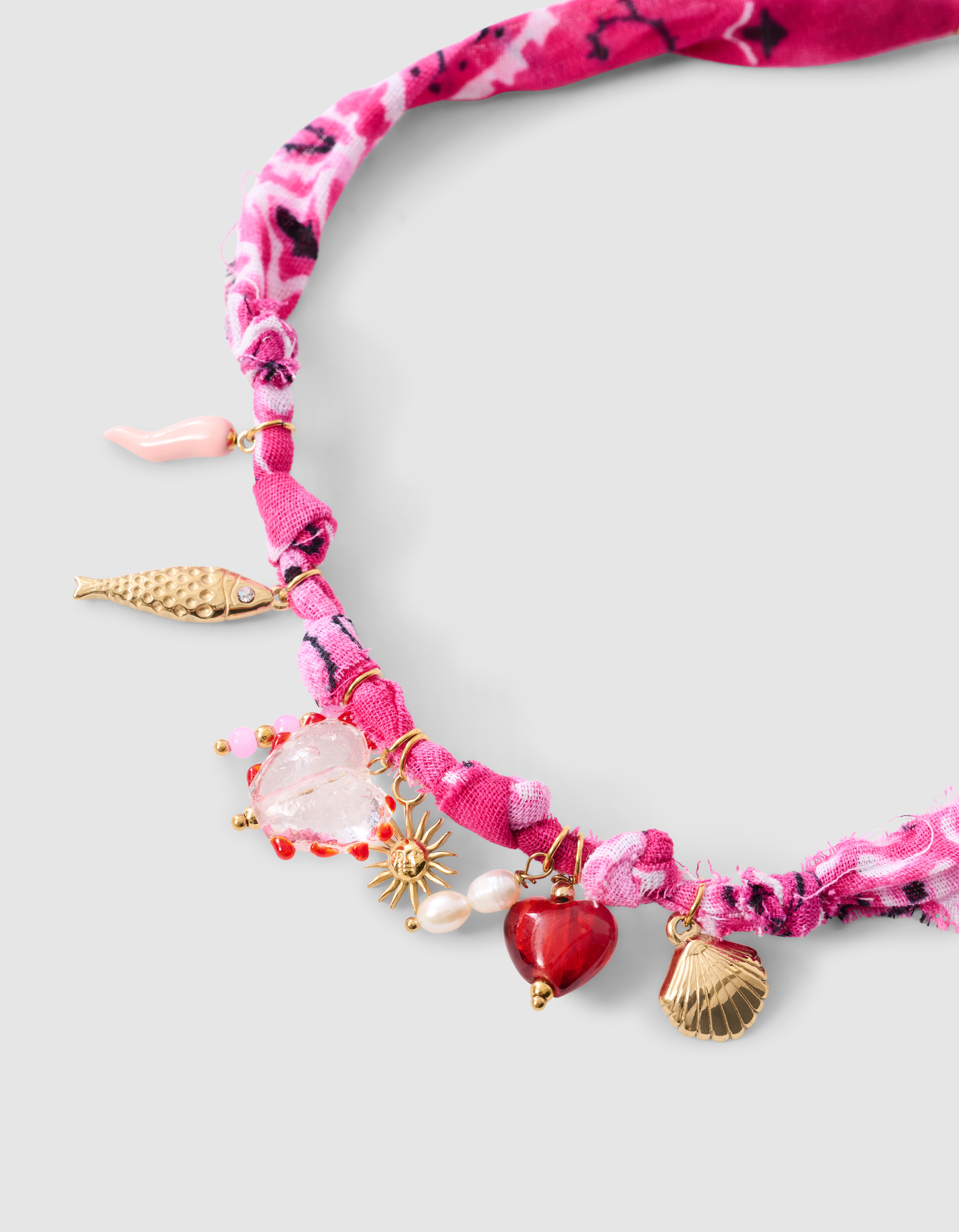 Bandana Charm Necklace Pink SHOEBY ACCESSOIRES
