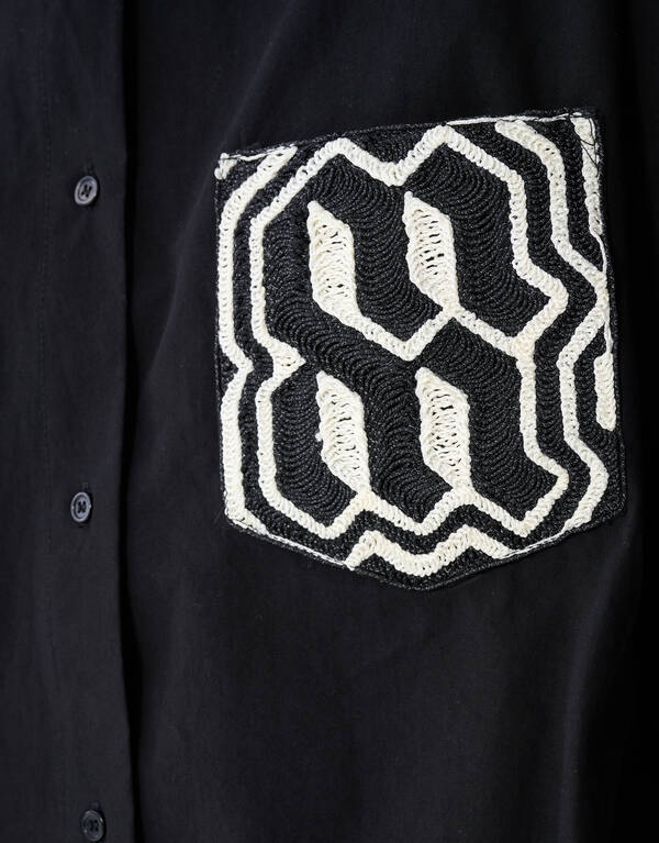 &Uuml;bergro&szlig;e Stickbluse Schwarz von Mieke SHOEBY WOMEN