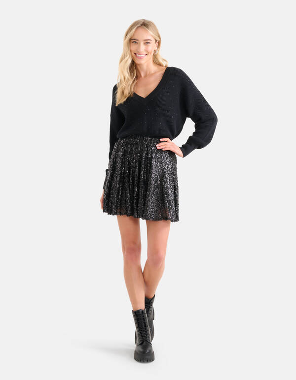 Paillettenrock Schwarz von Nicolette SHOEBY WOMEN