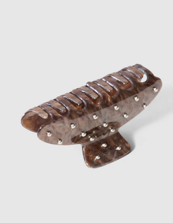 Big Studded Haarspange Braun SHOEBY ACCESSOIRES