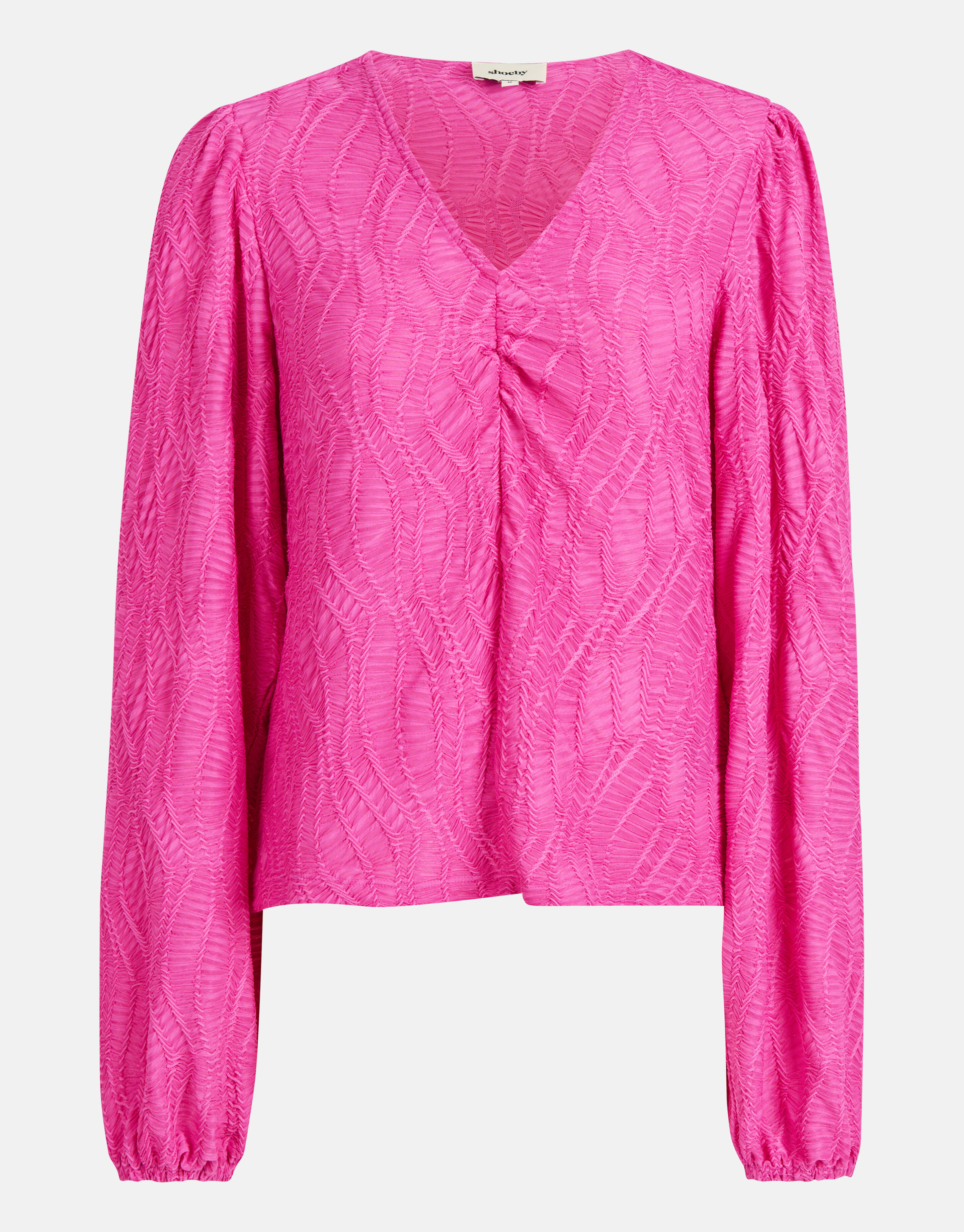 Texturiertes Top mit V-Ausschnitt Rosa SHOEBY WOMEN