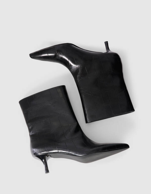 Kroko-Stiefel Schwarz SHOEBY SHOES