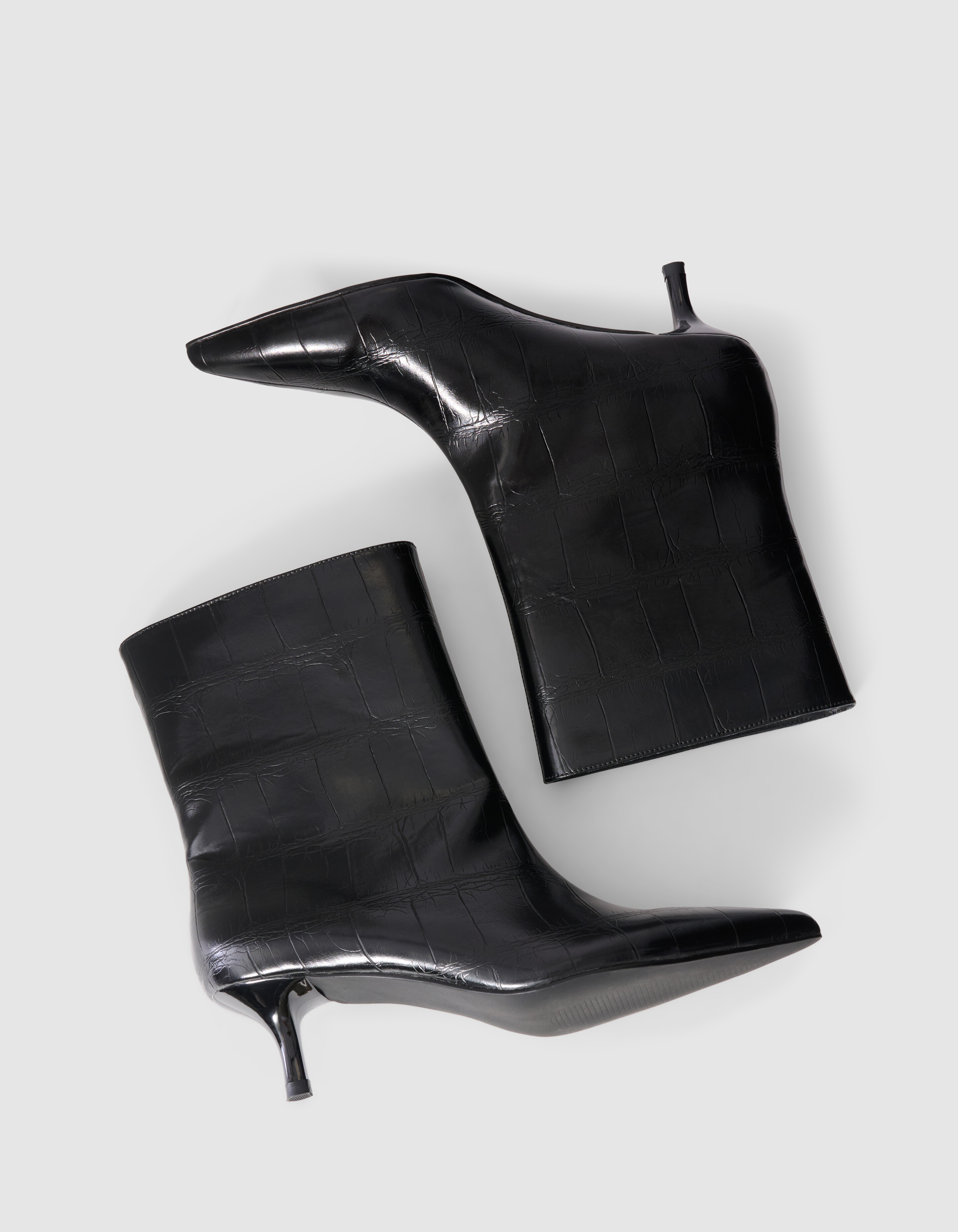 Kroko-Stiefel Schwarz SHOEBY SHOES