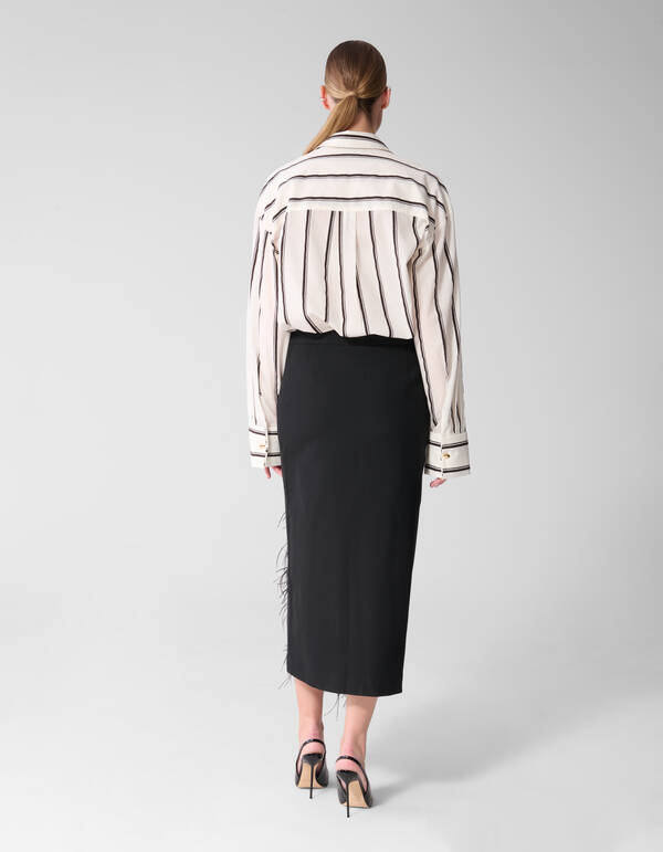 Gestreifte Jacquard-Bluse Offwhite By Mieke SHOEBY WOMEN