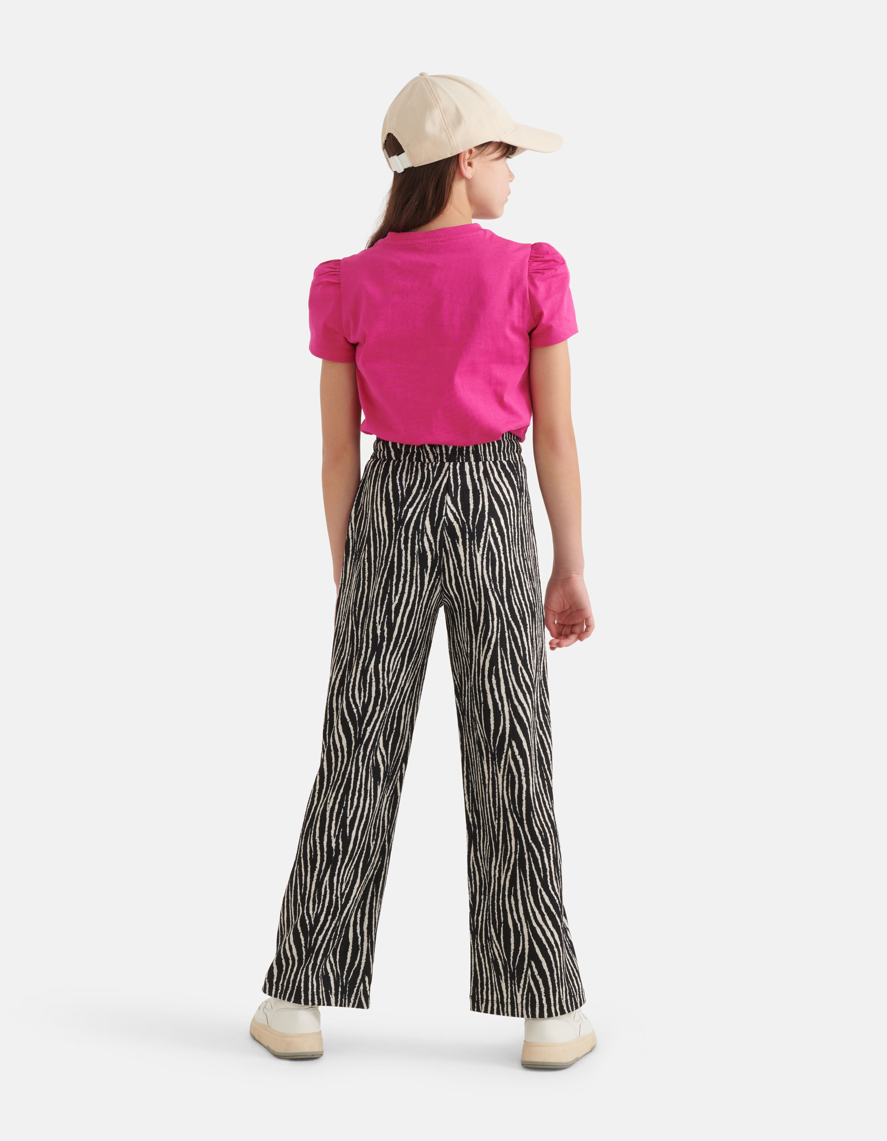 Crinkle Palazzo Hose mit Zebramuster Schwarz SHOEBY GIRLS