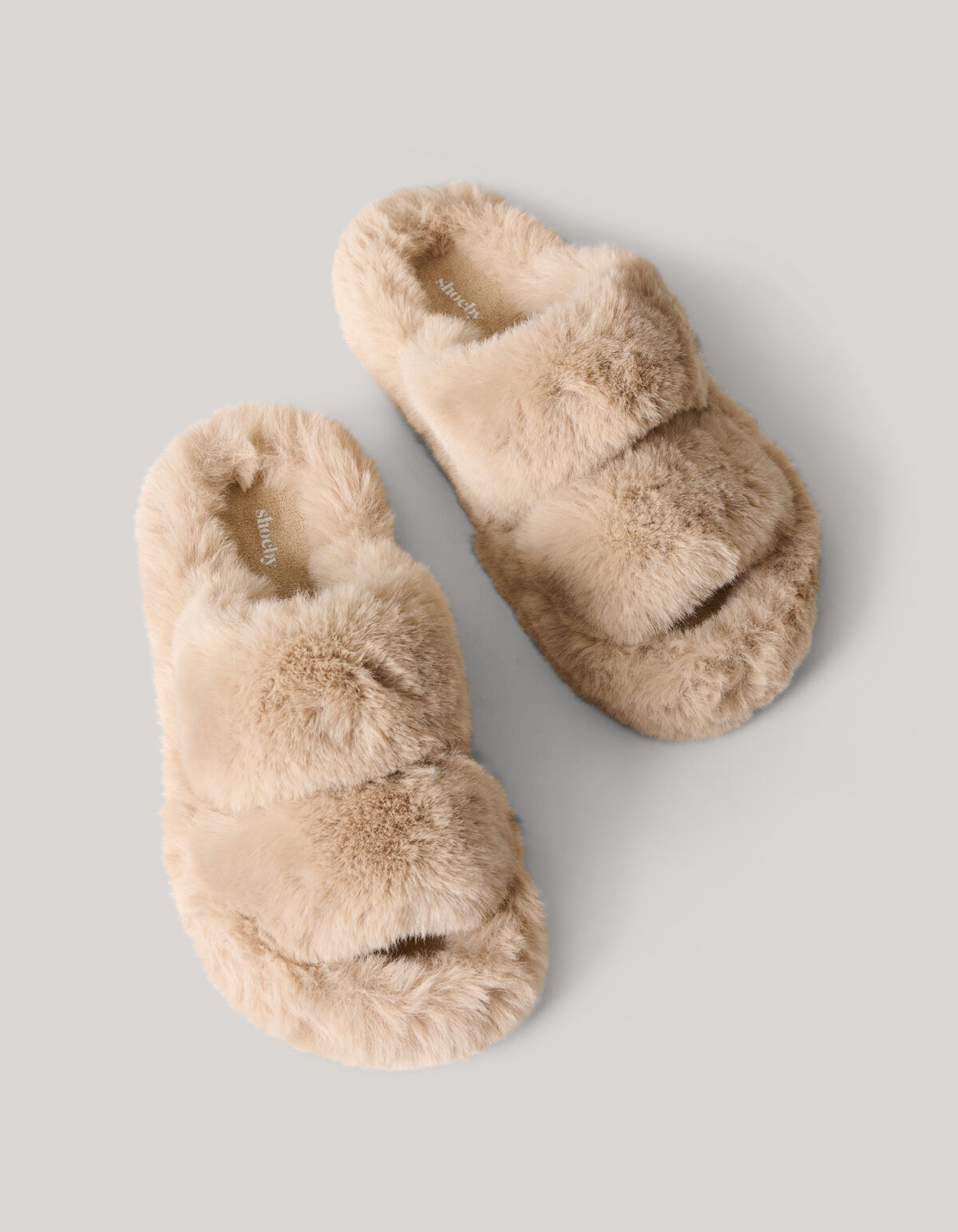 Flauschige Sandalen Hellbraun SHOEBY SHOES