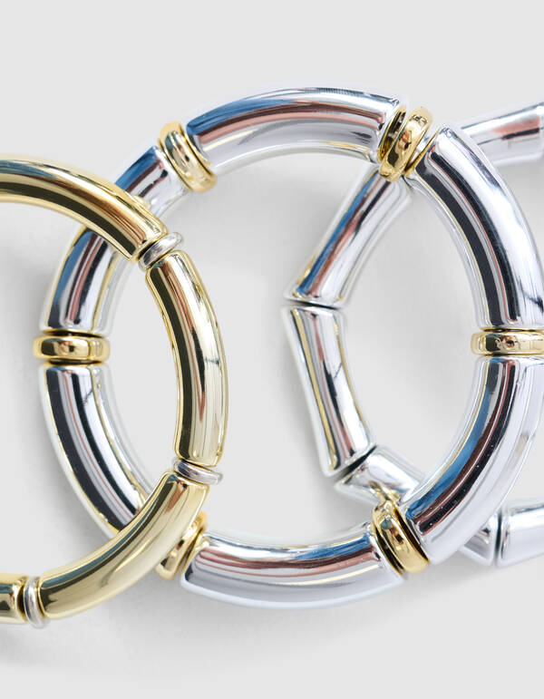 Elastisches Armband-Set Gold/Silber SHOEBY ACCESSOIRES