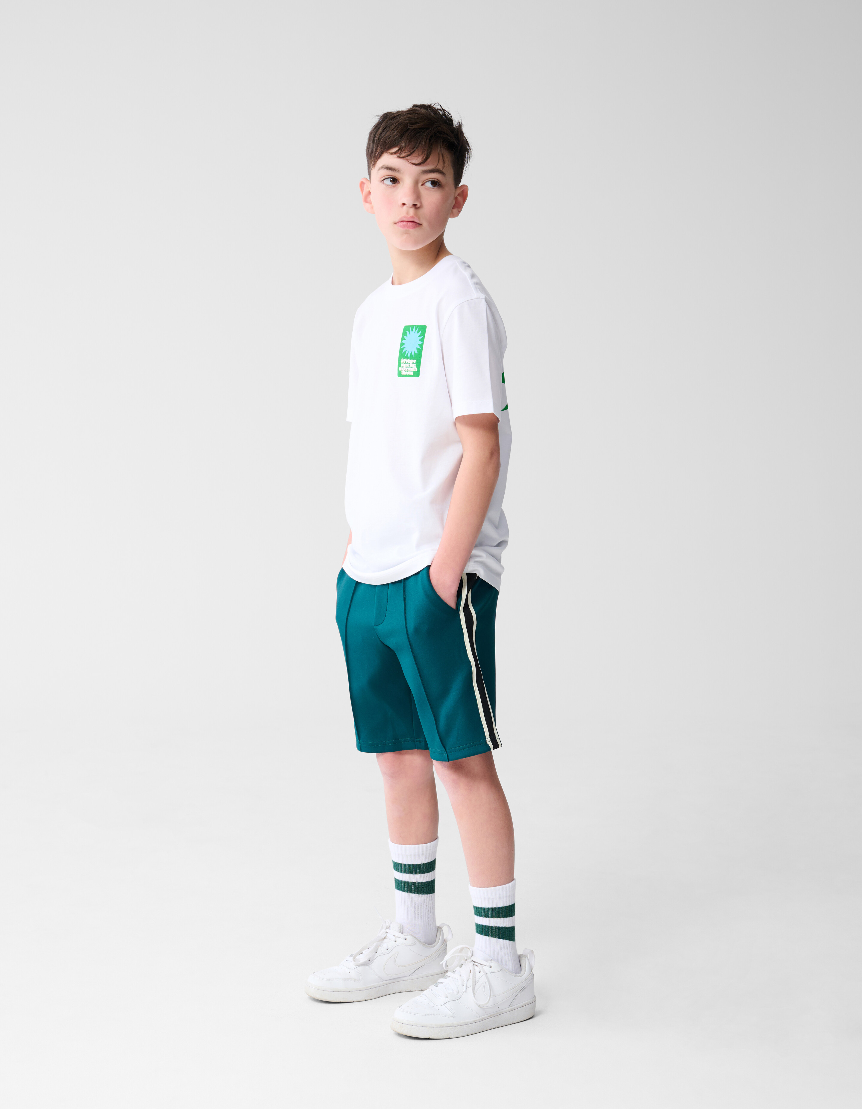 Fun Sun Artwork T-shirt Wit SHOEBY BOYS