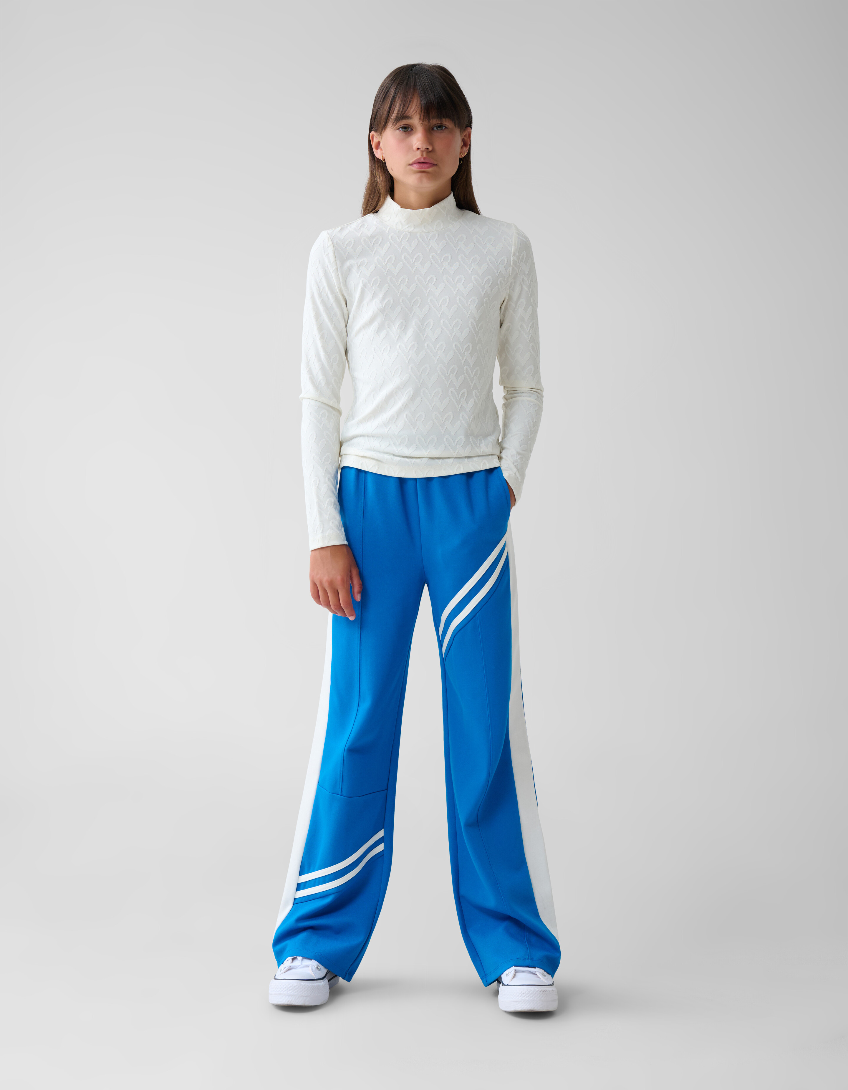 Herz-Jersey-Top Weiß SHOEBY GIRLS