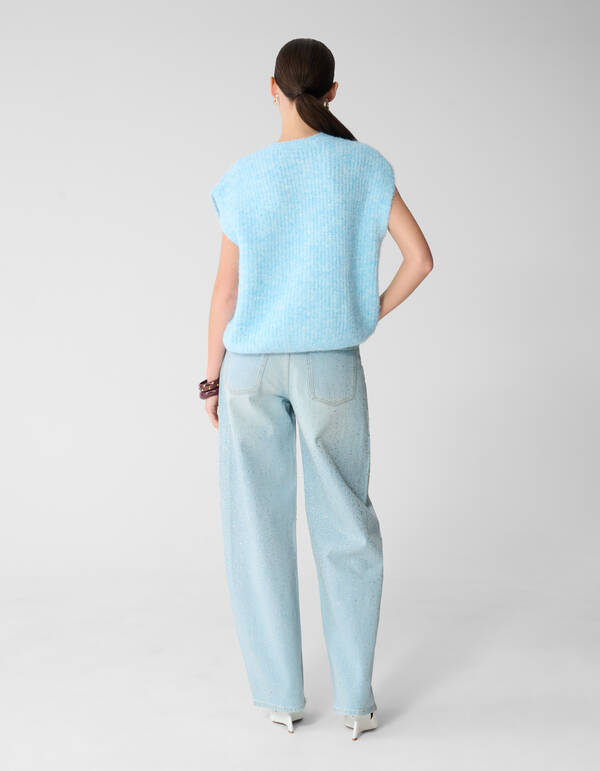 Strass-Wasserfall-Jeans mit Barrel-Passform, geble SHOEBY WOMEN