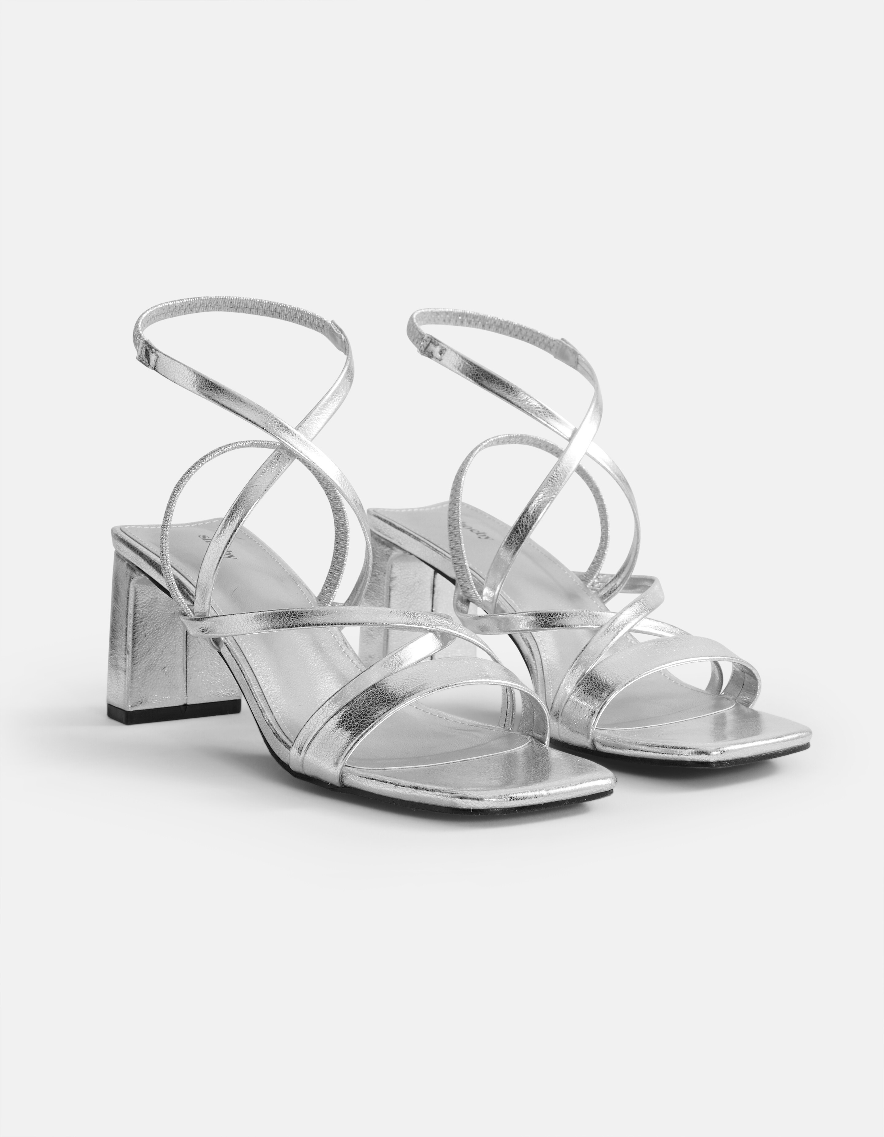 Order Afterglow Absatz-Sandalette silber