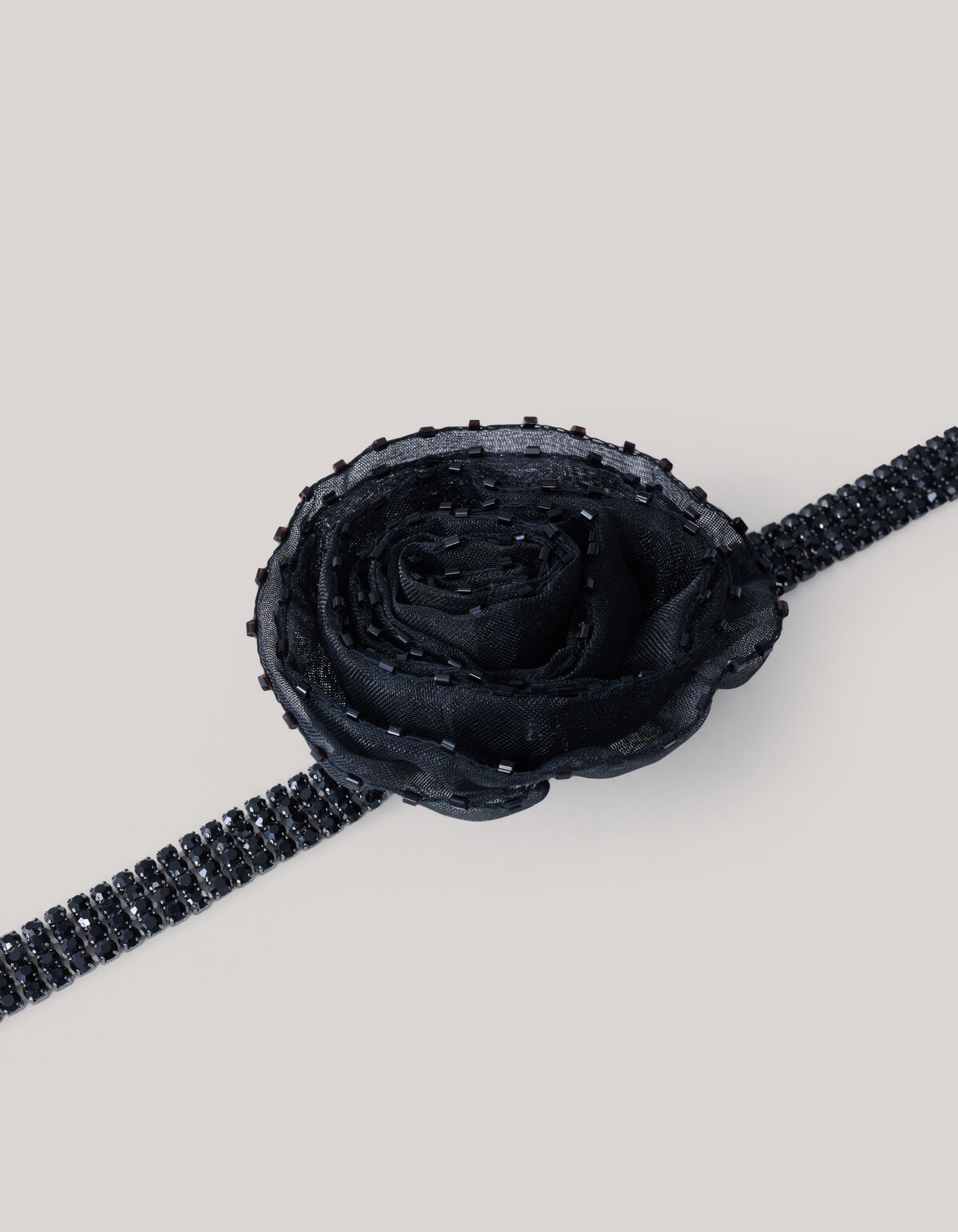 Strass-Blumen-Kropfband Schwarz ACCESSOIRES SHOEBY