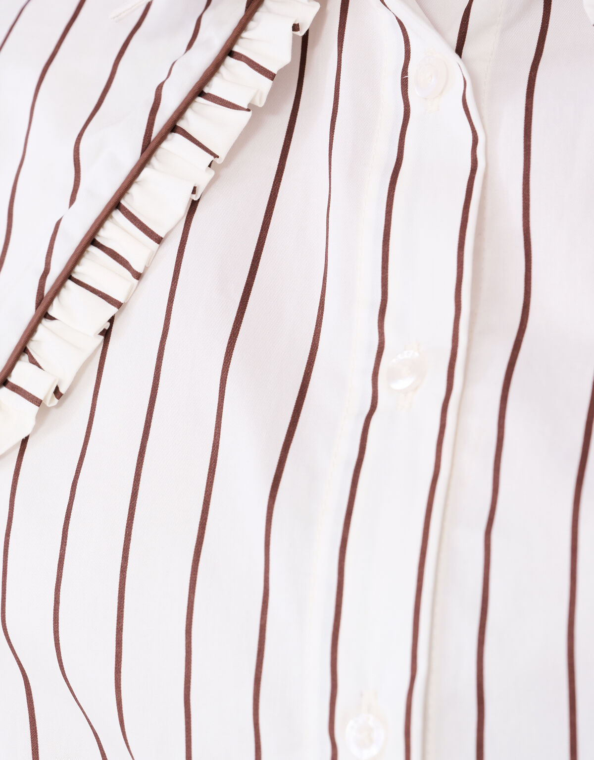 Bluse mit großem Kragen und Streifen in Braun SHOEBY WOMEN