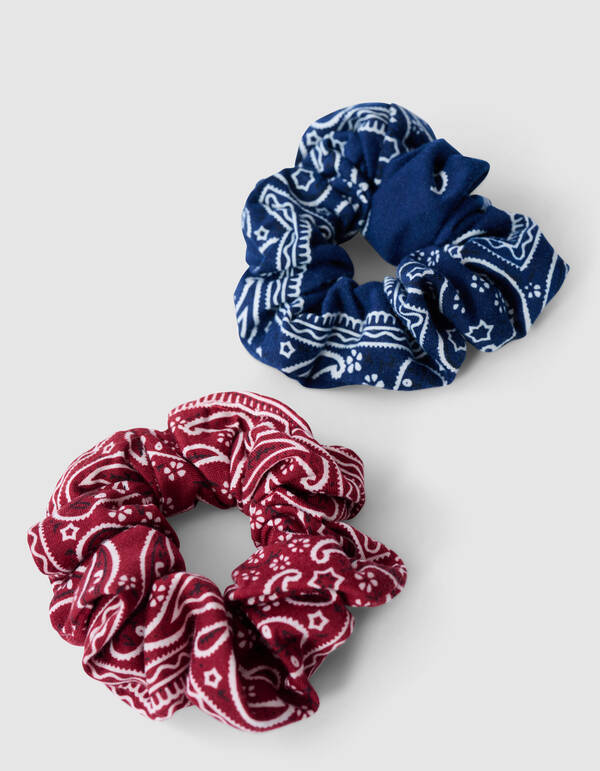 Paisley Scrunchie Set Blau/Rot SHOEBY ACCESSOIRES