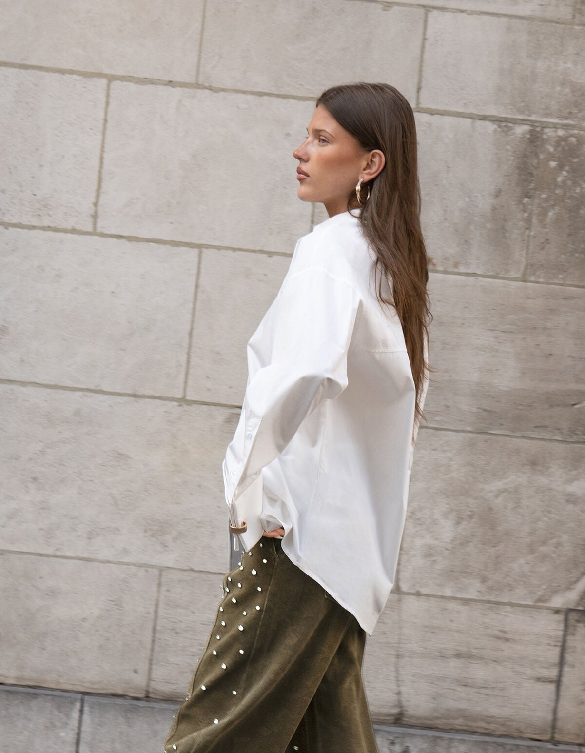 Bluse mit Ringmanschetten Wei&szlig; SHOEBY WOMEN