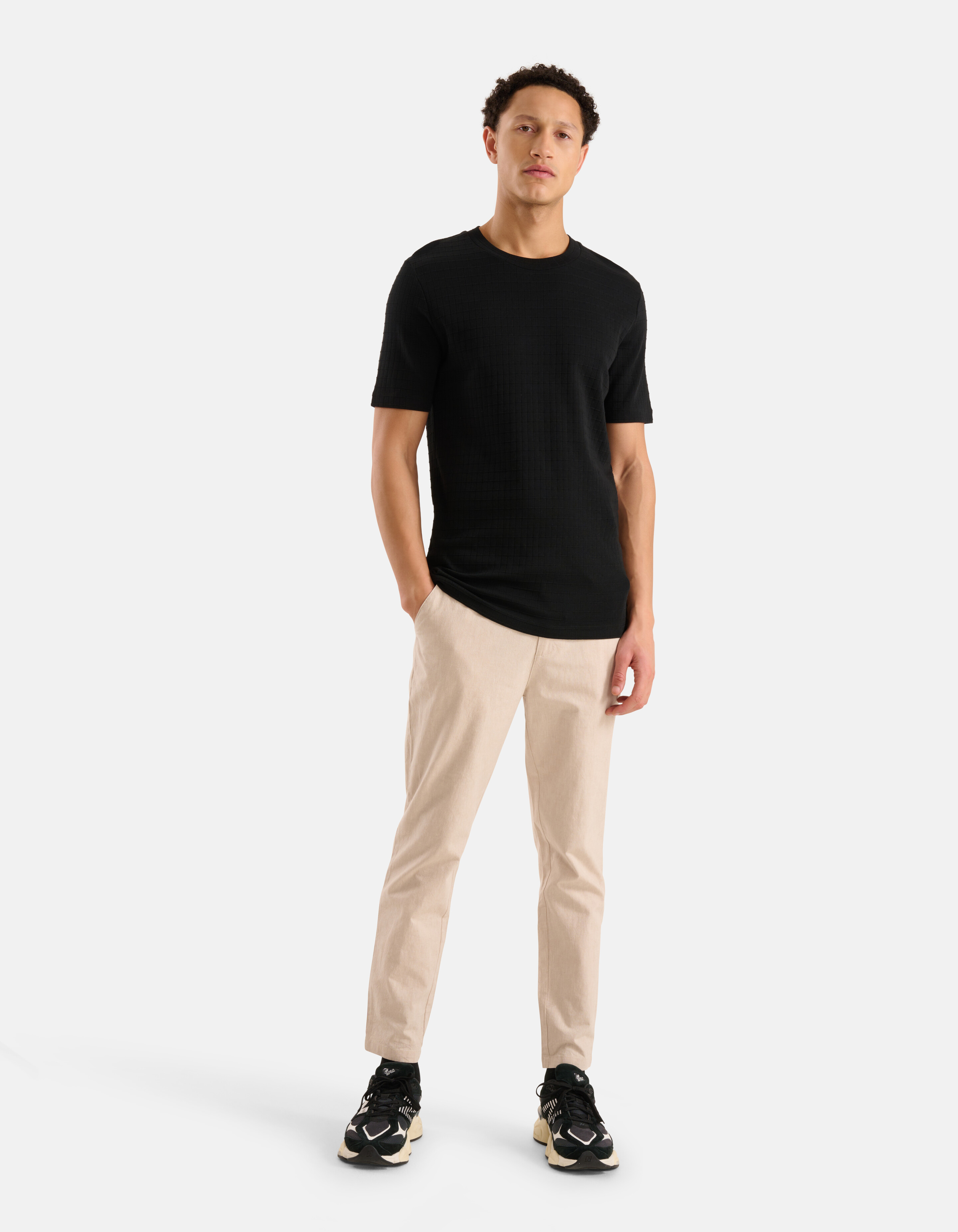 Struktur T-Shirt Schwarz SHOEBY MEN