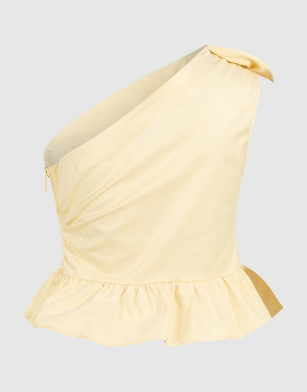 One Schulter R&uuml;schen Oberteil Hellgelb SHOEBY WOMEN