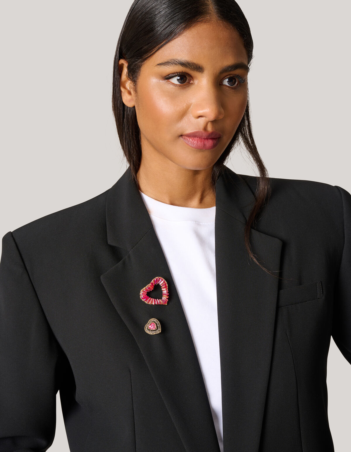 Heart Broche Set Roze/Goud SHOEBY ACCESSOIRES