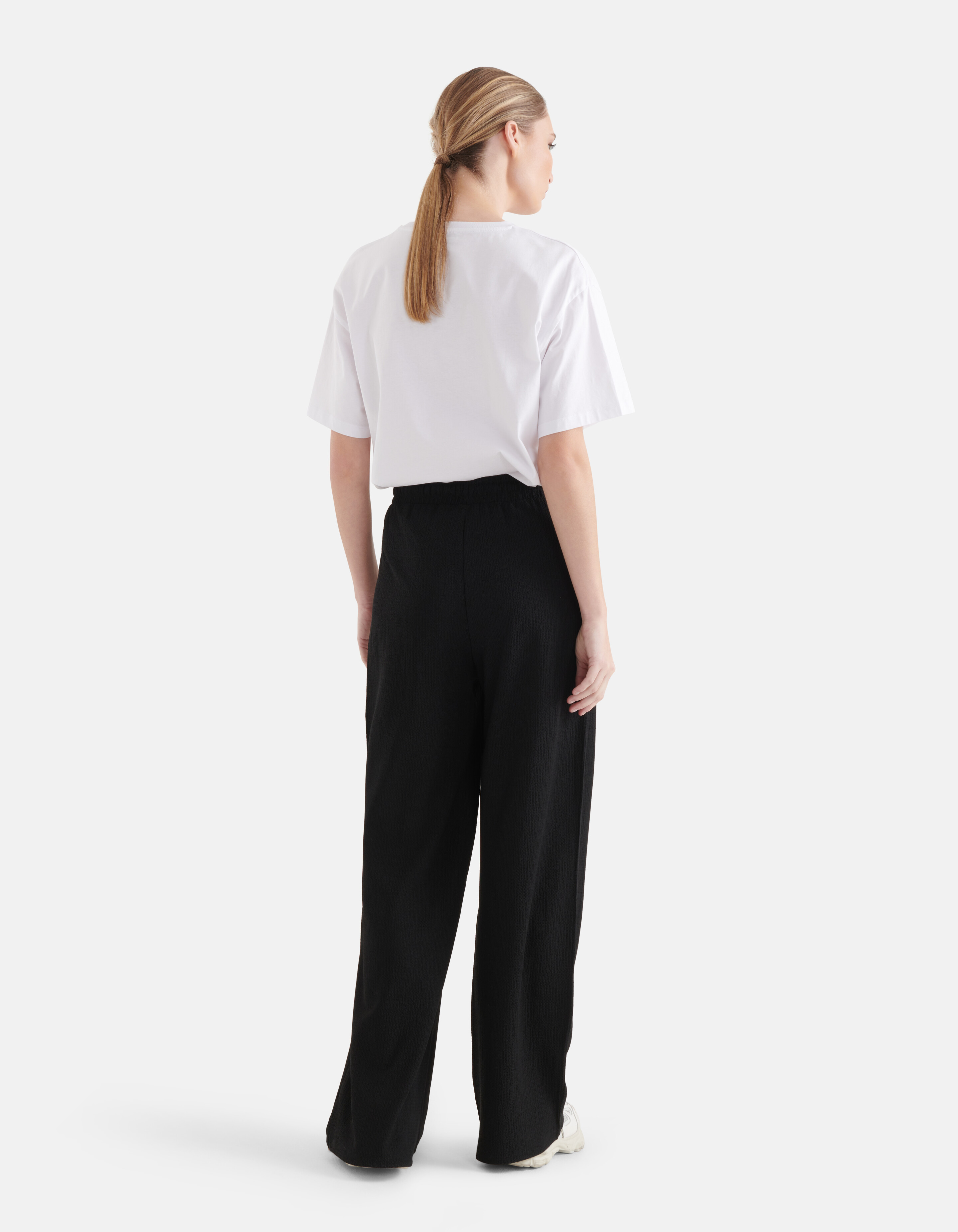Crinkle-Hose mit weitem Bein Schwarz SHOEBY WOMEN