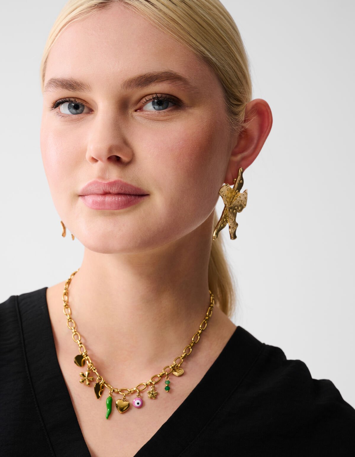 Top mit V-Ausschnitt Schwarz SHOEBY WOMEN