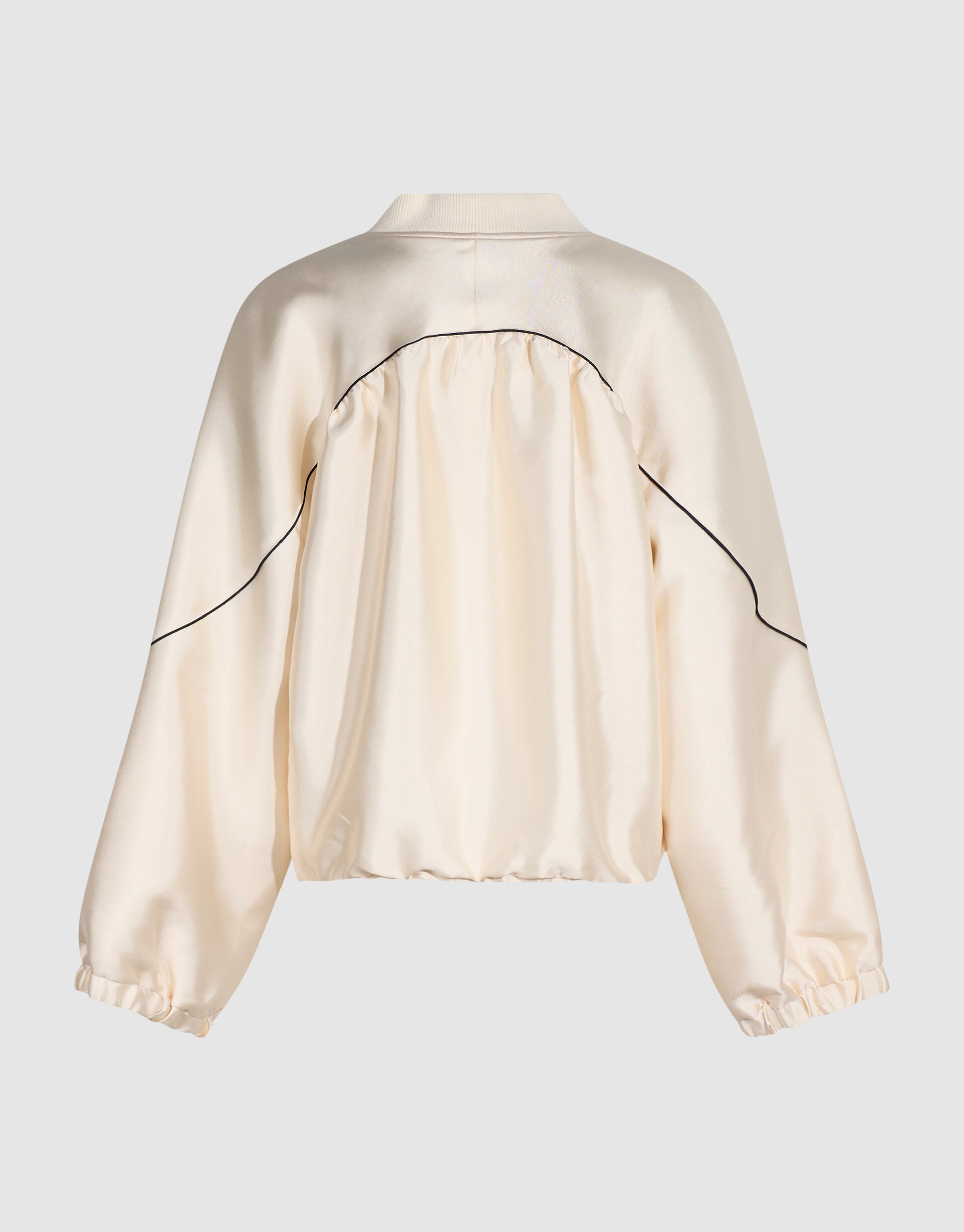 Oversized Sporty Piping Bomberjacke Ecru SHOEBY WOMEN