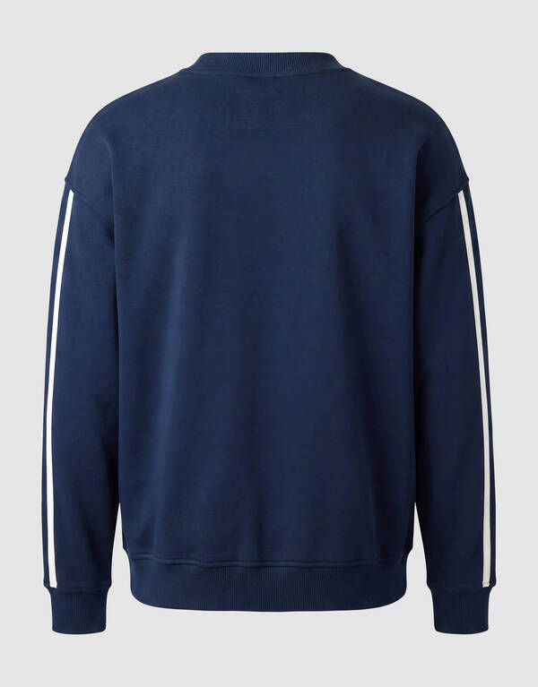Gestreifter Pullover mit Stickerei Dunkelblau SHOEBY BOYS