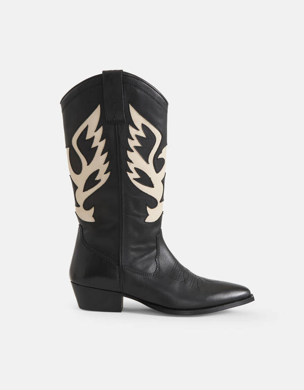 Westernstiefel Schwarz/Weiß SHOEBY SHOES
