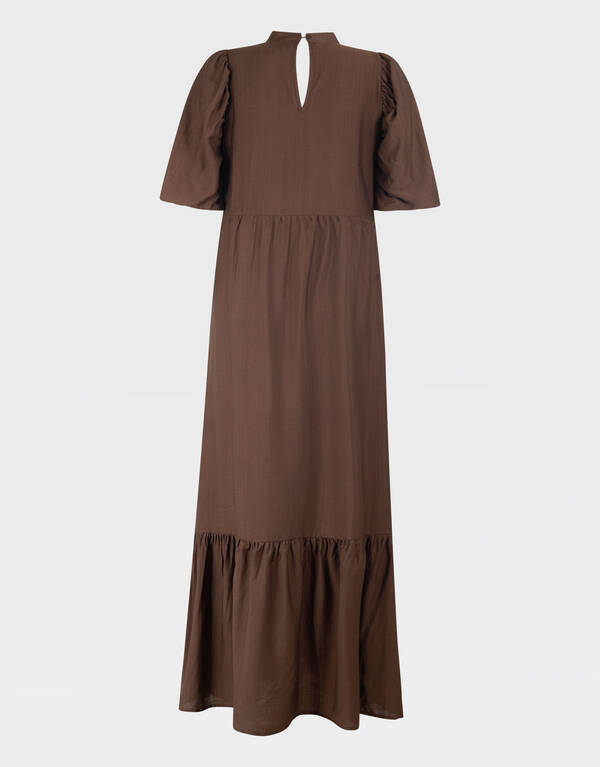 R&uuml;sche Maxikleid Braun SHOEBY WOMEN