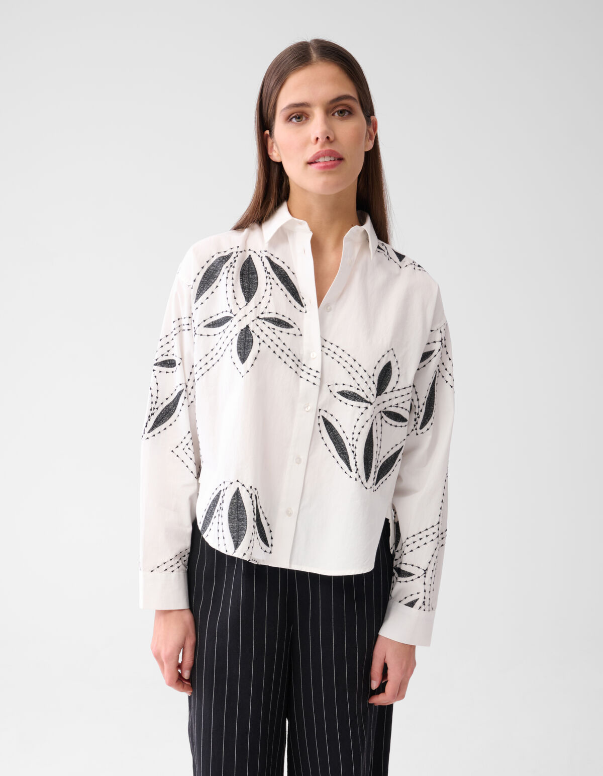 Stickerei Bluse Off White SHOEBY WOMEN