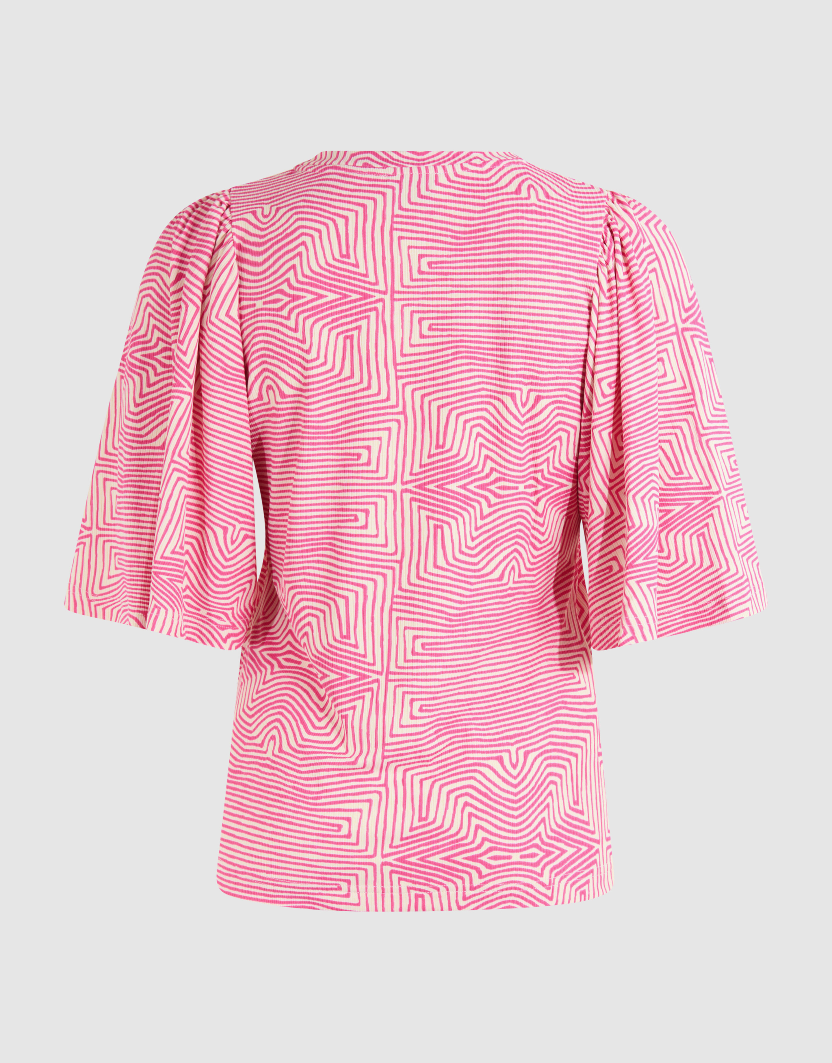 Bedrucktes Rüschen-Rippen-Top Rosa SHOEBY WOMEN