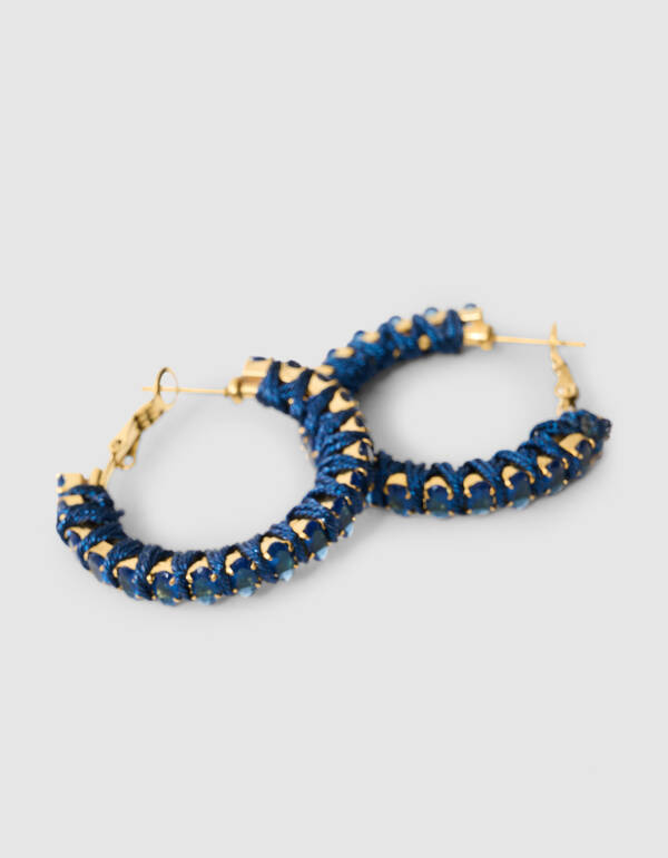 Strass-Creolen Gold/Blau SHOEBY ACCESSOIRES