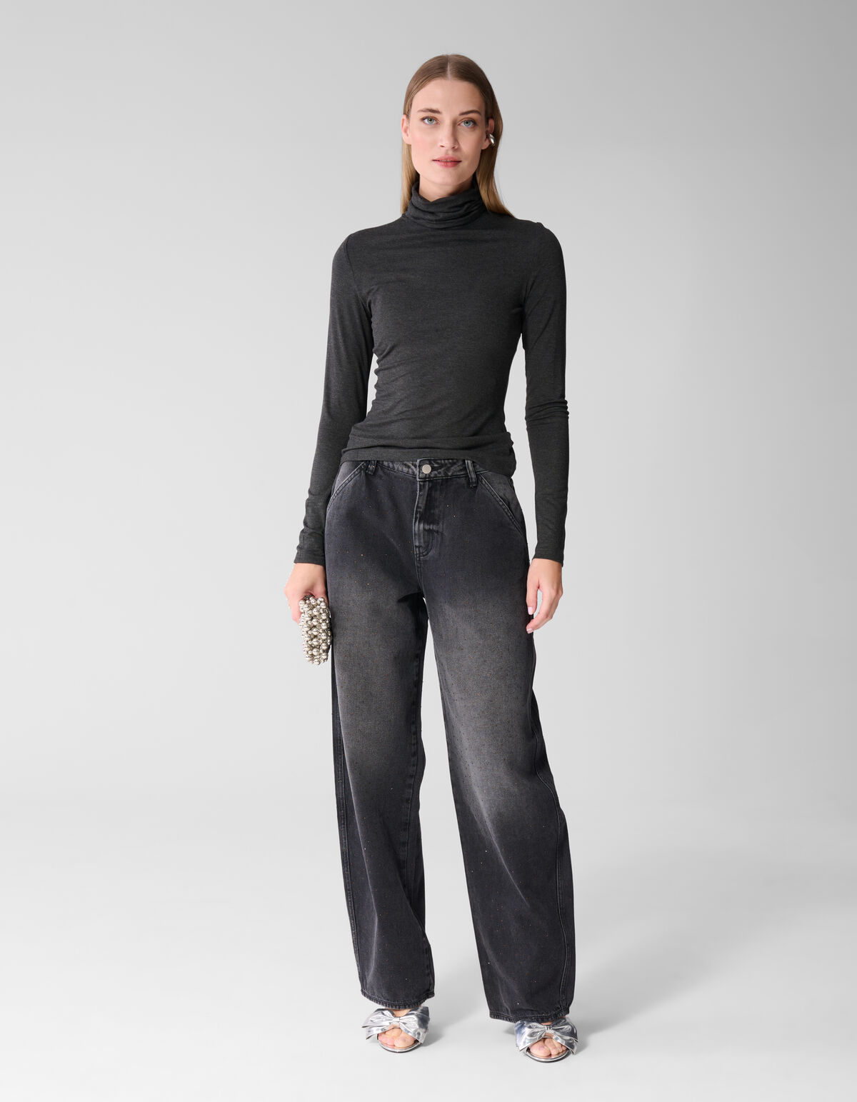 Col Neck Longsleeve Schwarz SHOEBY WOMEN