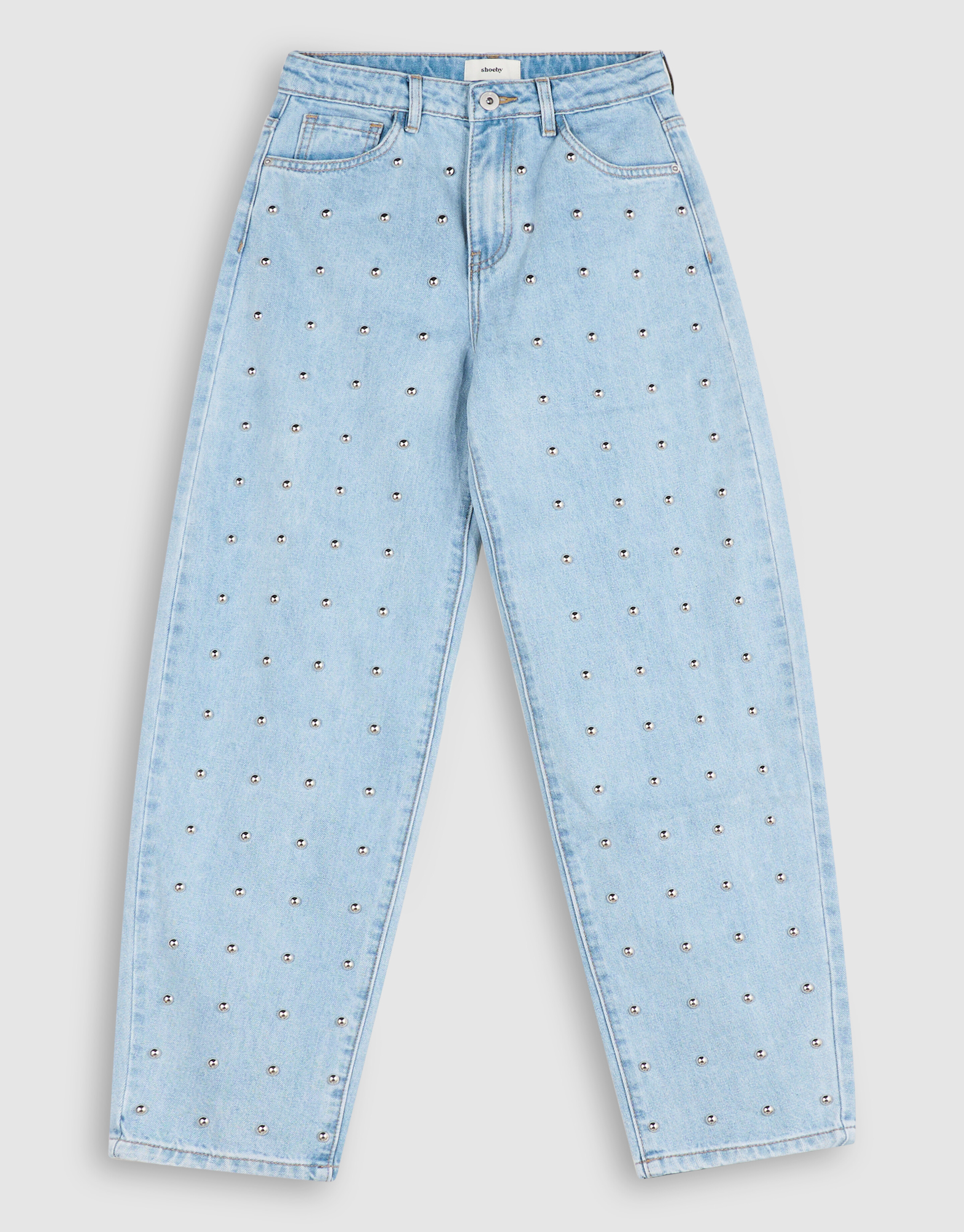 Studded Barrel Fit Jeans Hellblau SHOEBY GIRLS