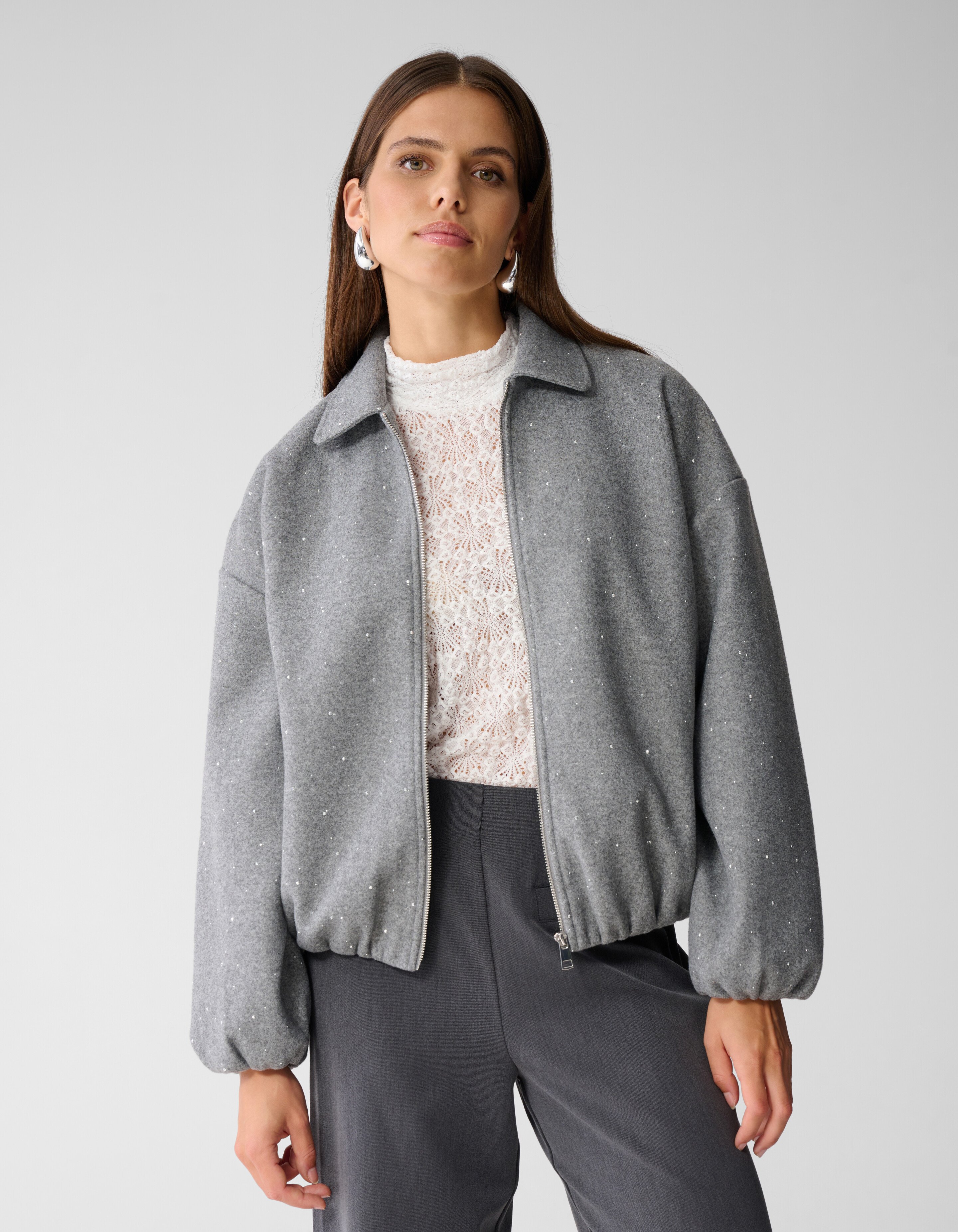 Strass-Bomber Jack Grau von Mieke SHOEBY WOMEN