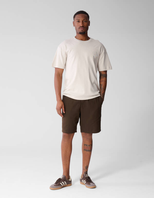 Besticktes Logo-T-Shirt Beige SHOEBY MEN