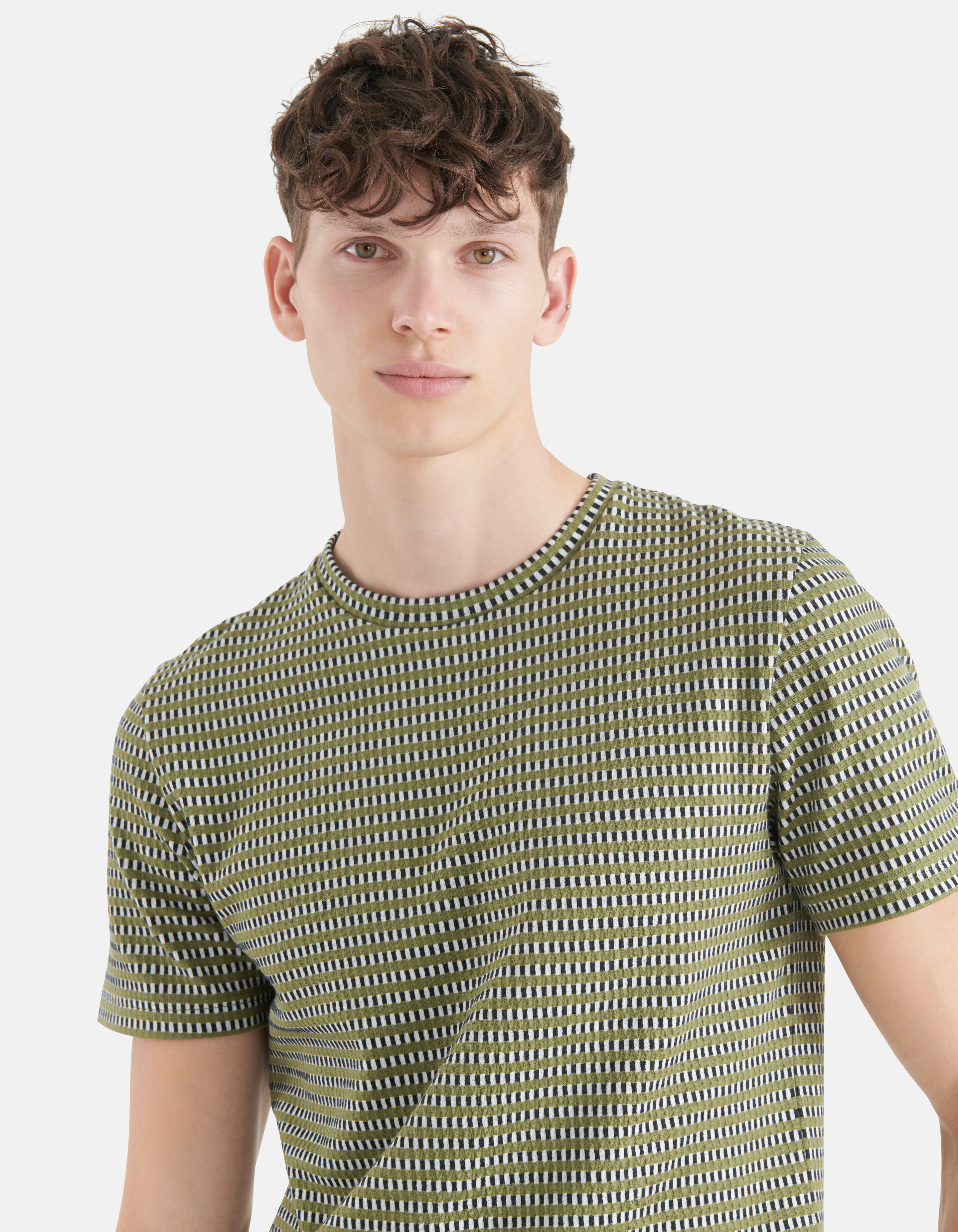 Struktur-T-Shirt Dunkelgrün SHOEBY MEN