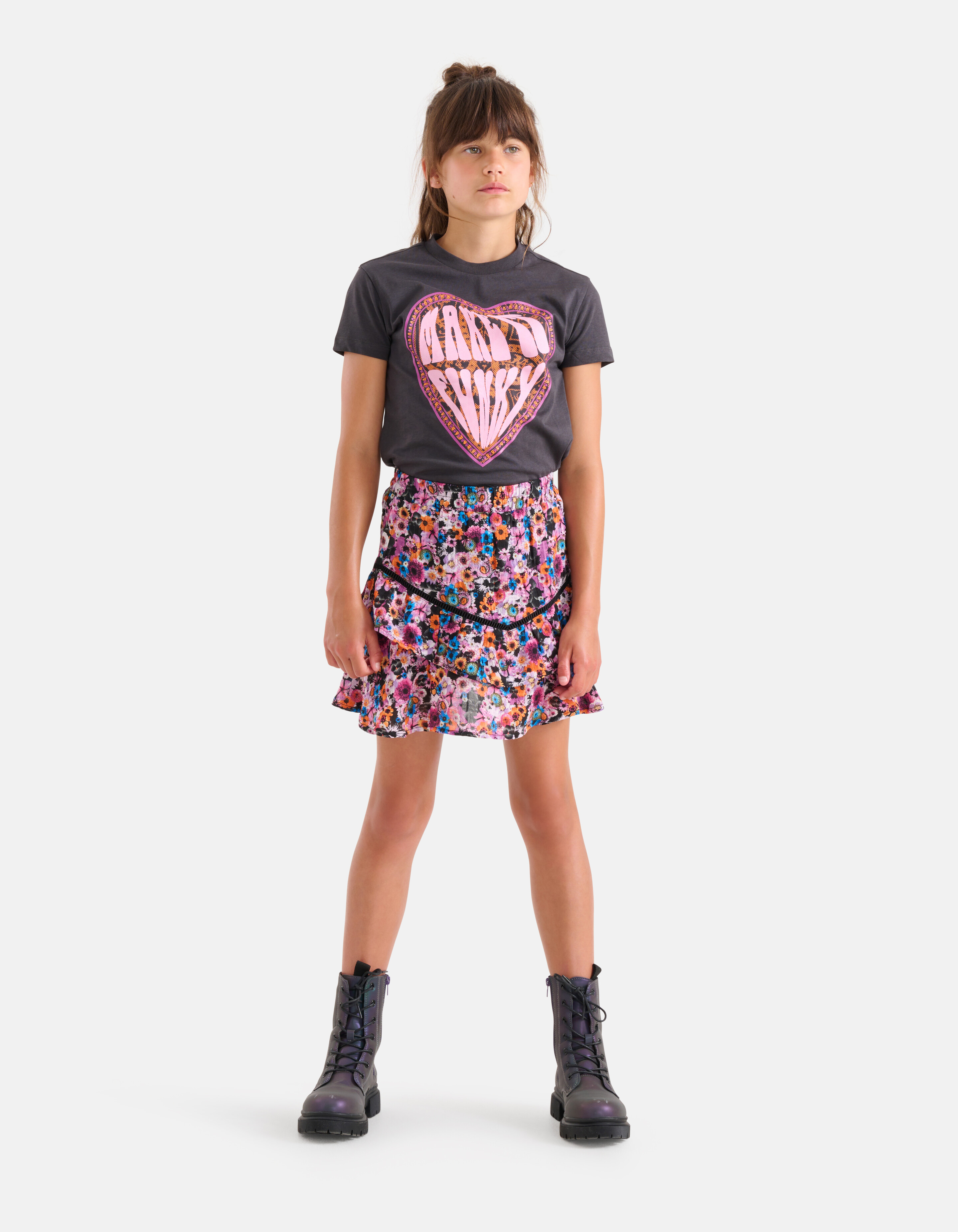 Rock mit Blumendruck Lila SHOEBY GIRLS