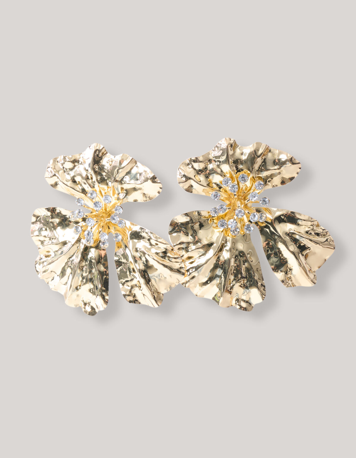 Statement Blumenohrringe Gold SHOEBY ACCESSOIRES