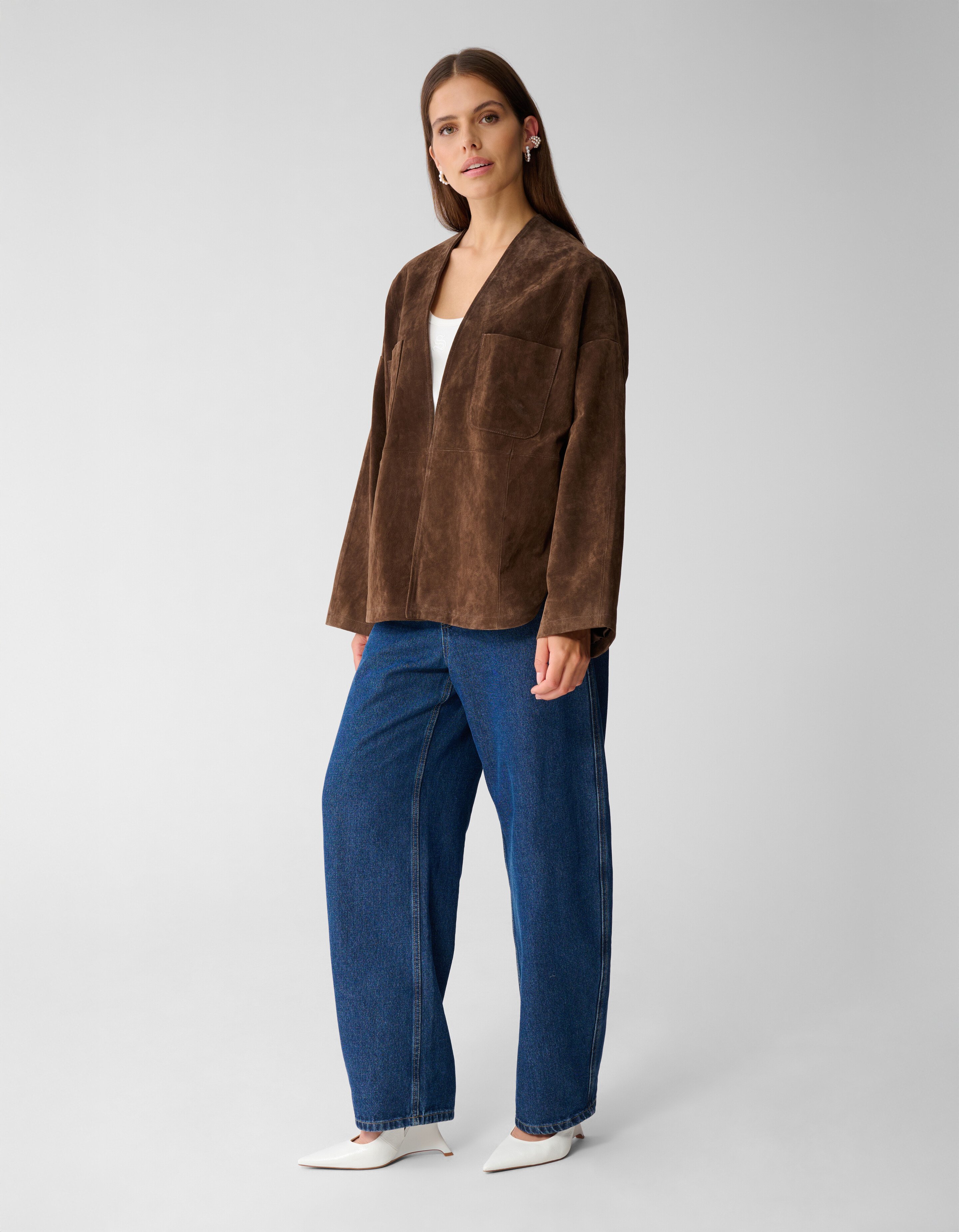 Entspannter Schnitt Wildlederjacke Braun von Mieke SHOEBY WOMEN