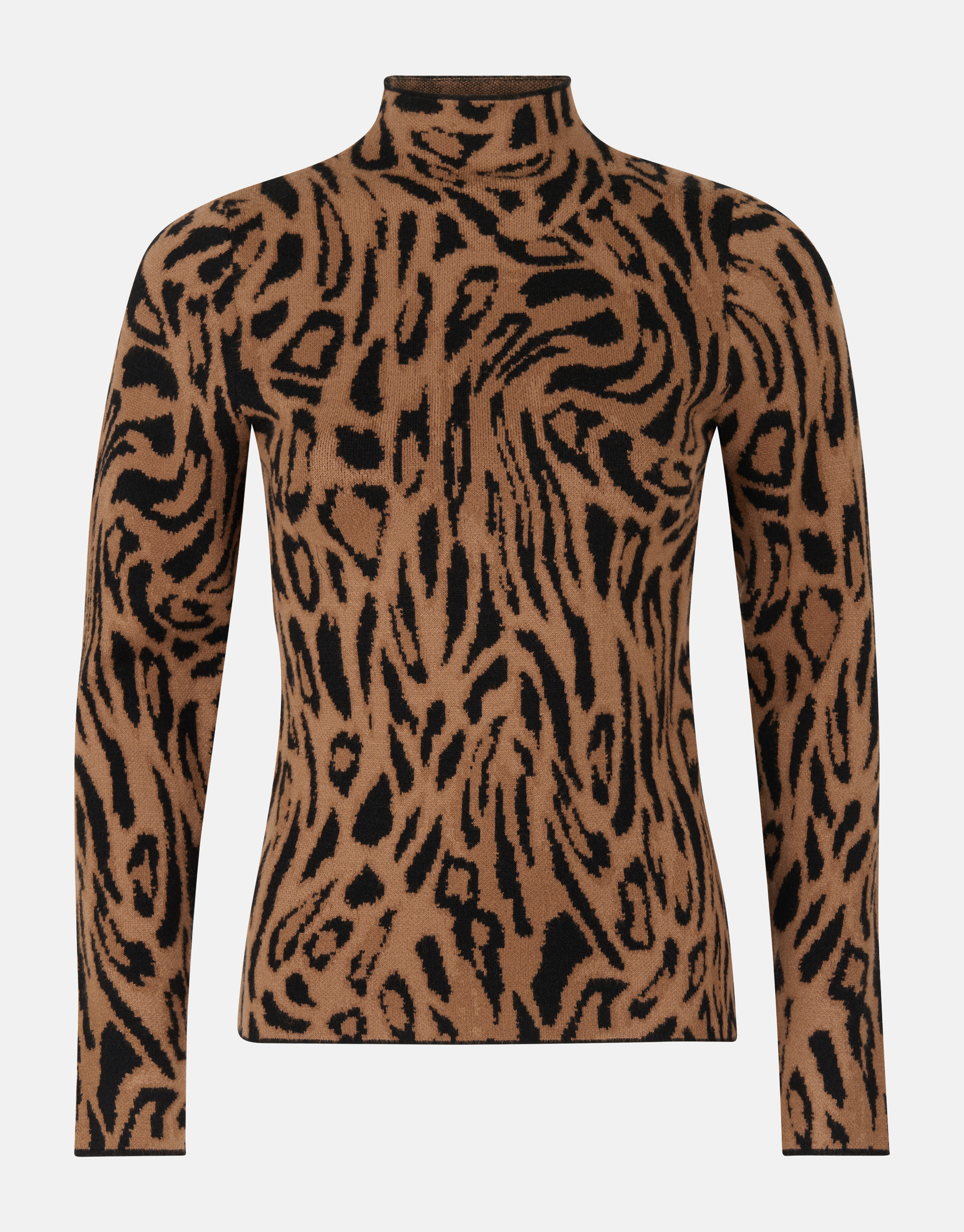 Rollkragenpullover mit Leopardenprint Braun SHOEBY WOMEN