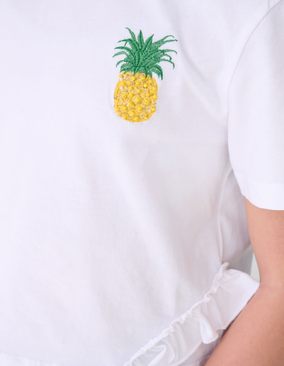 Ruffle Pineapple T-Shirt Wei&szlig; SHOEBY GIRLS