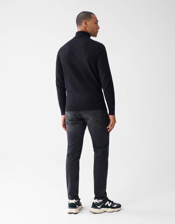 Basic Rollkragenpullover Schwarz SHOEBY MEN