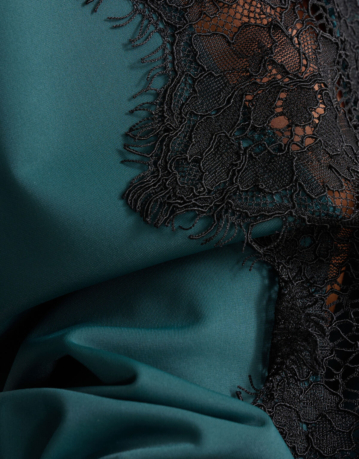 Reisebluse aus Spitze Dunkelgrün SHOEBY WOMEN