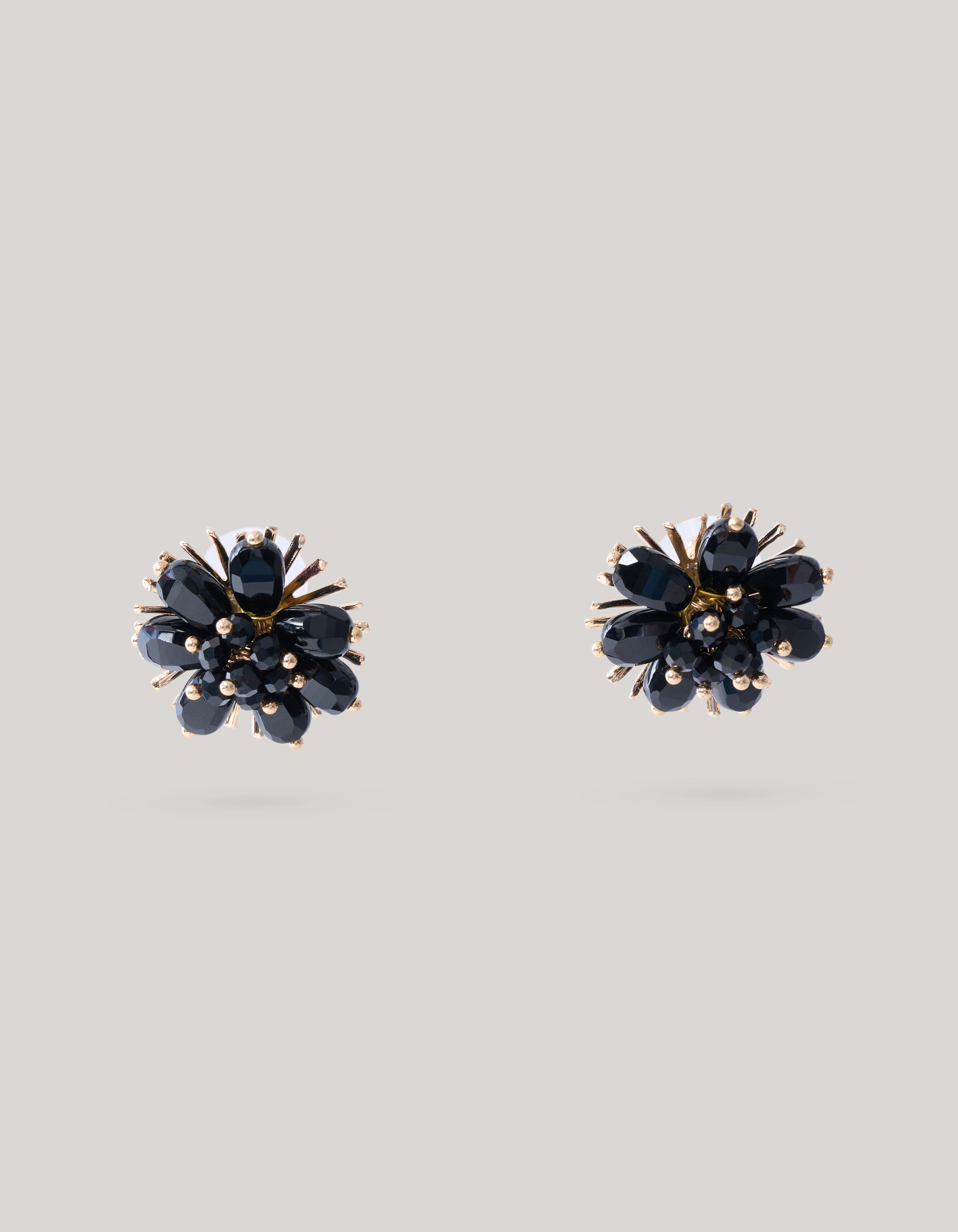 Perlenblumen-Ohrringe Schwarz SHOEBY ACCESSOIRES