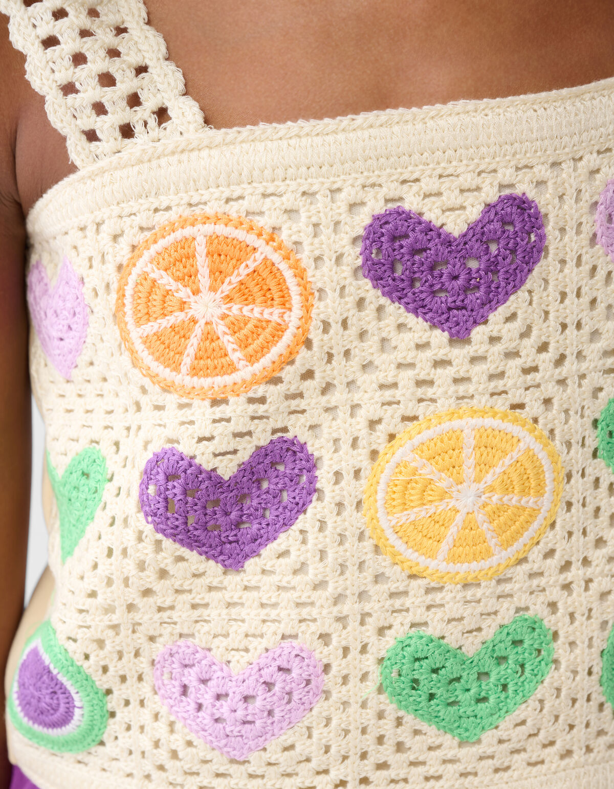 Gehäkeltes Kunstwerk Top Off White SHOEBY GIRLS