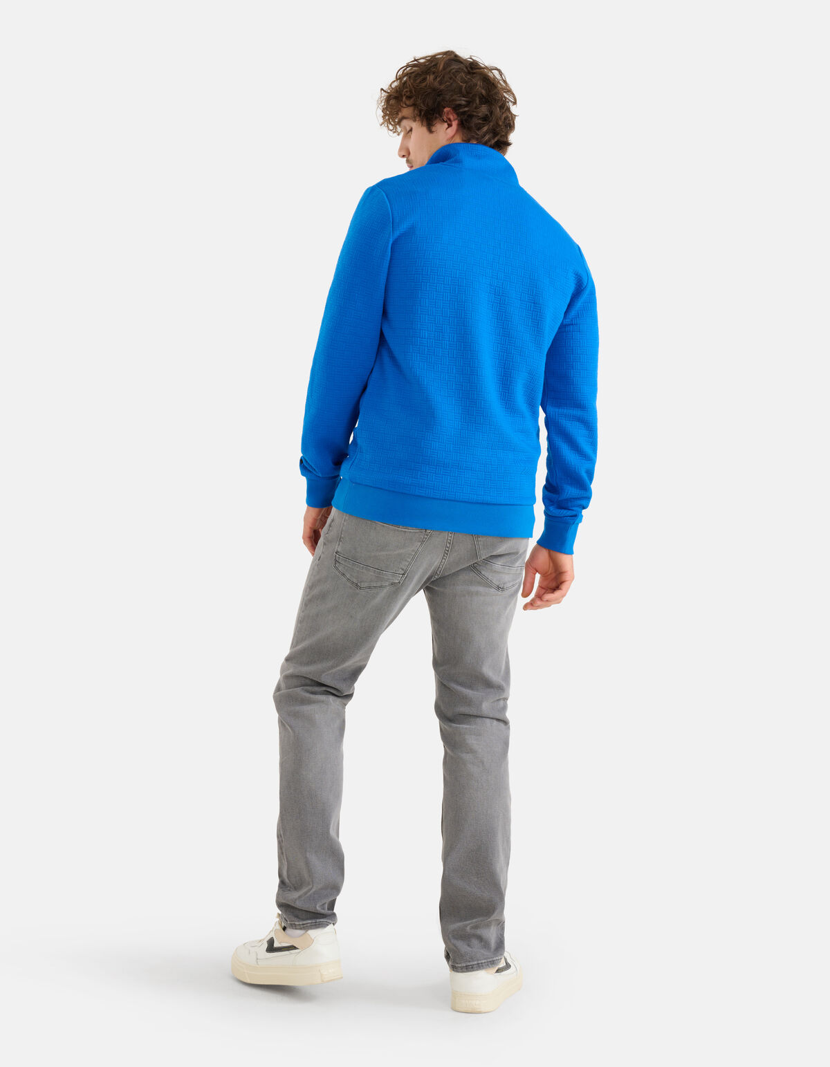 Pullover mit gesteppter Struktur und halbem Reißve SHOEBY MEN